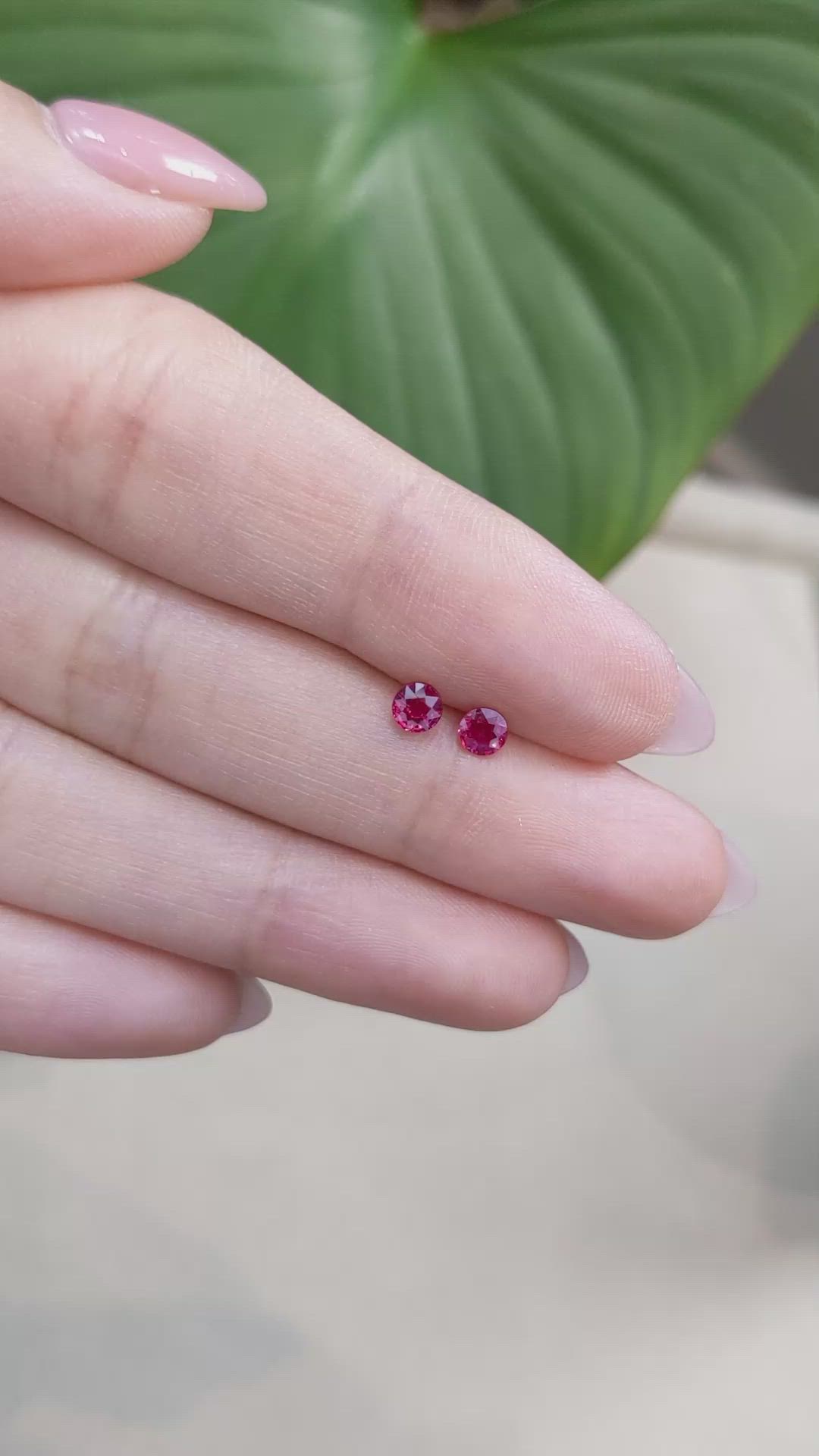 0.54 Ct.Tw.Total Carat Weight Ruby Pair from Mozambique Size Video