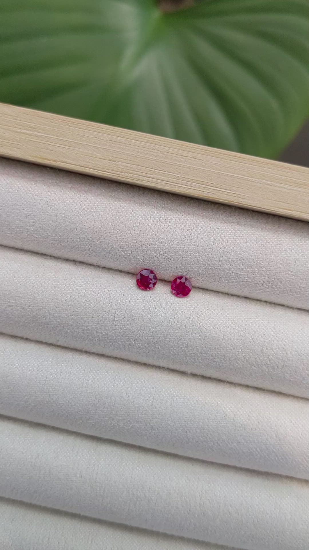 0.54 Ct.Tw.Total Carat Weight Ruby Pair from Mozambique Size Video