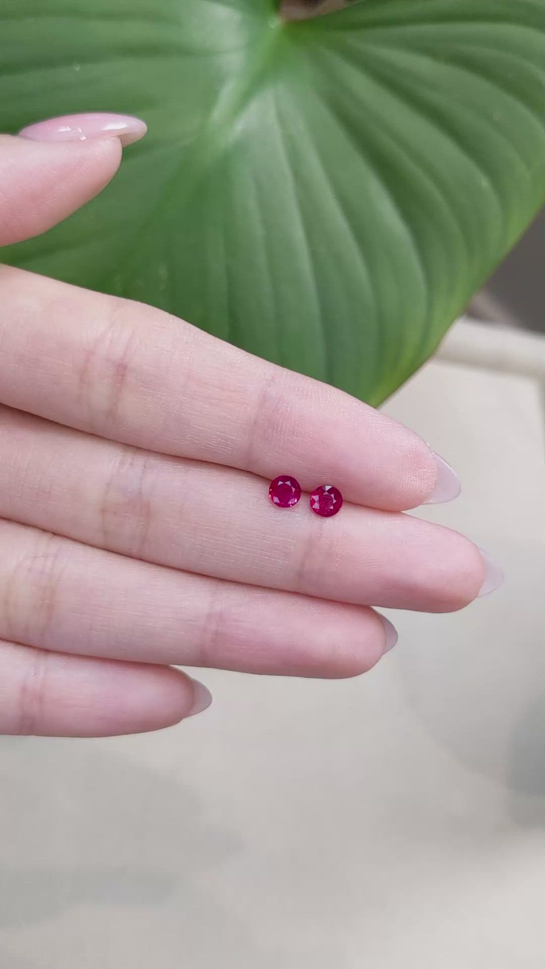 0.76 Ct.Tw.Total Carat Weight Ruby Pair from Mozambique Size Video