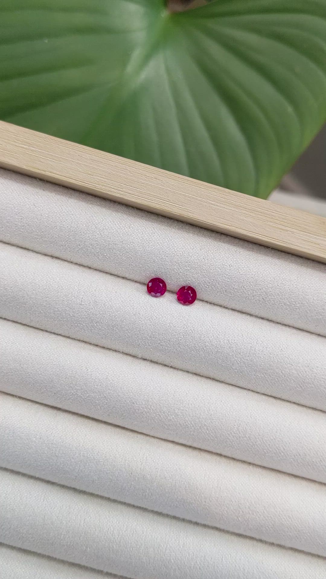 0.76 Ct.Tw.Total Carat Weight Ruby Pair from Mozambique Size Video