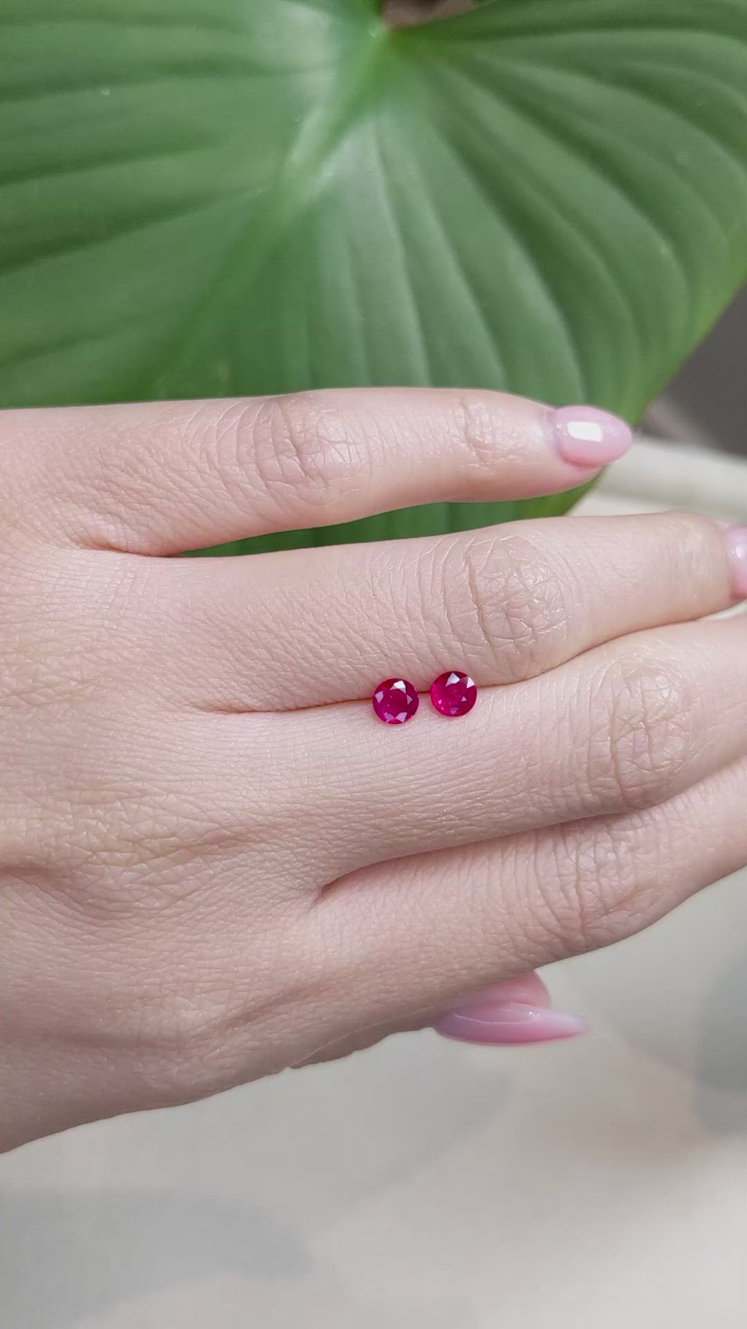 0.76 Ct.Tw.Total Carat Weight Ruby Pair from Mozambique Size Video