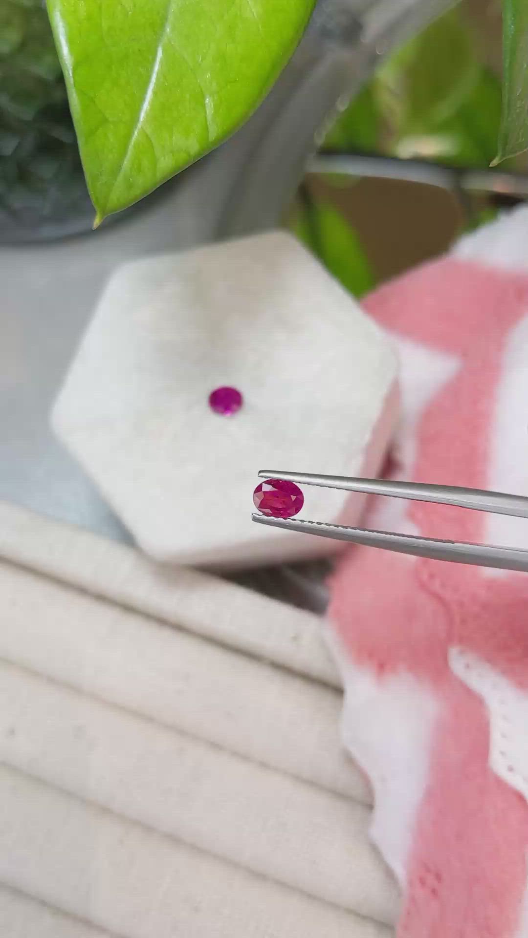 0.80 Ct.Tw.Total Carat Weight Ruby Pair from Mozambique Size Video