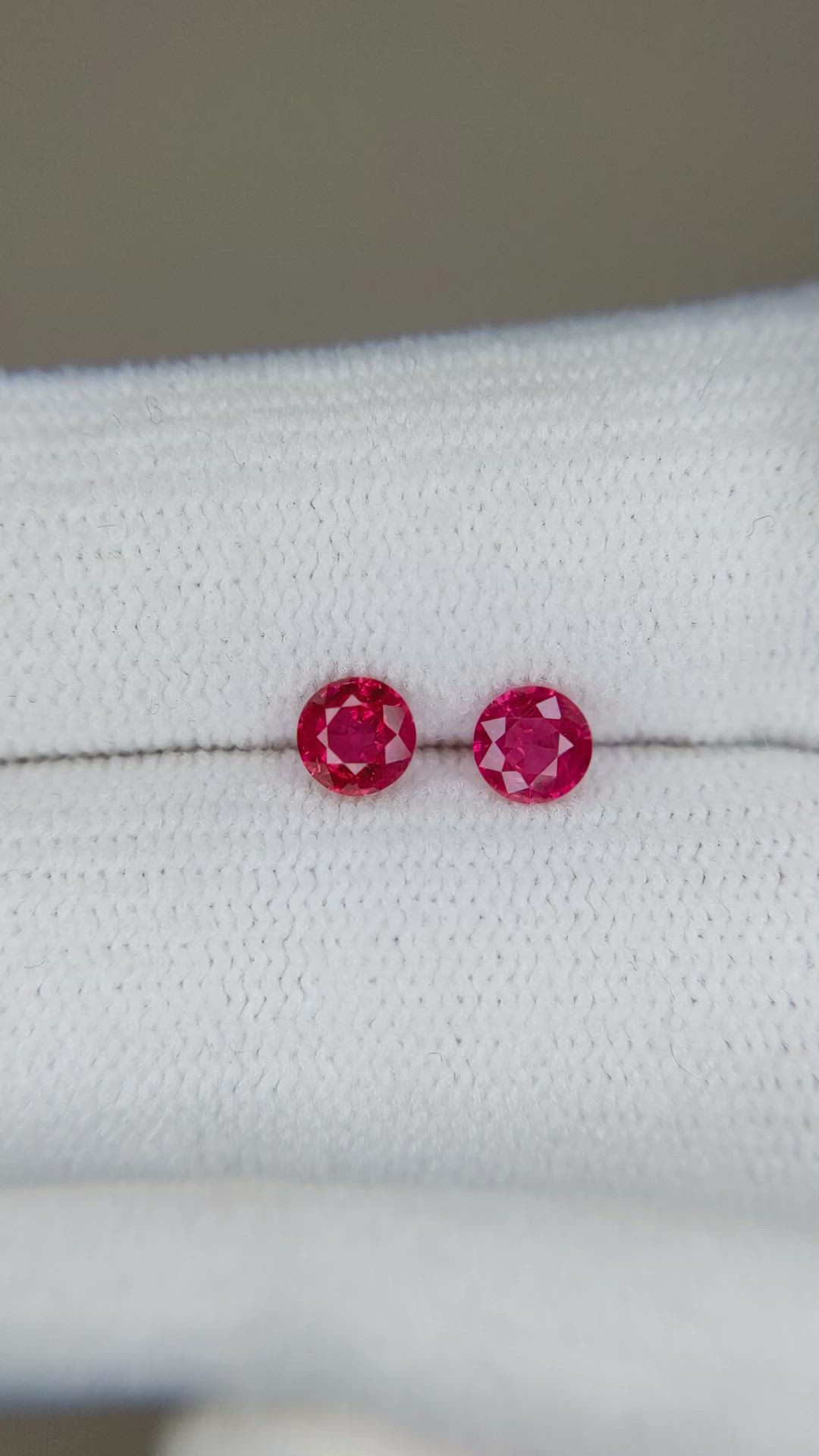 0.62 Ct.Tw.Total Carat Weight Ruby Pair from Mozambique Size Video
