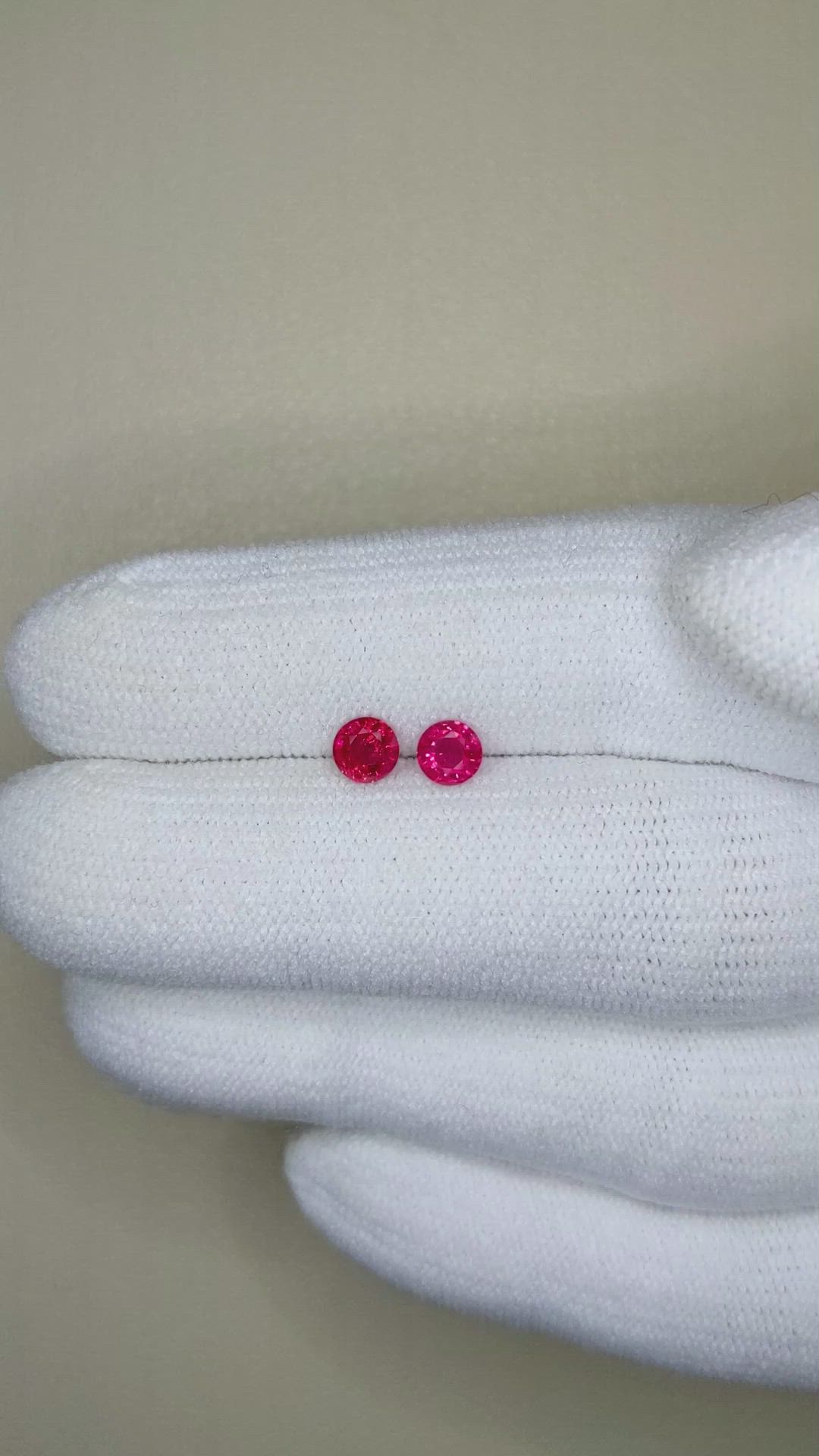 0.62 Ct.Tw.Total Carat Weight Ruby Pair from Mozambique Size Video