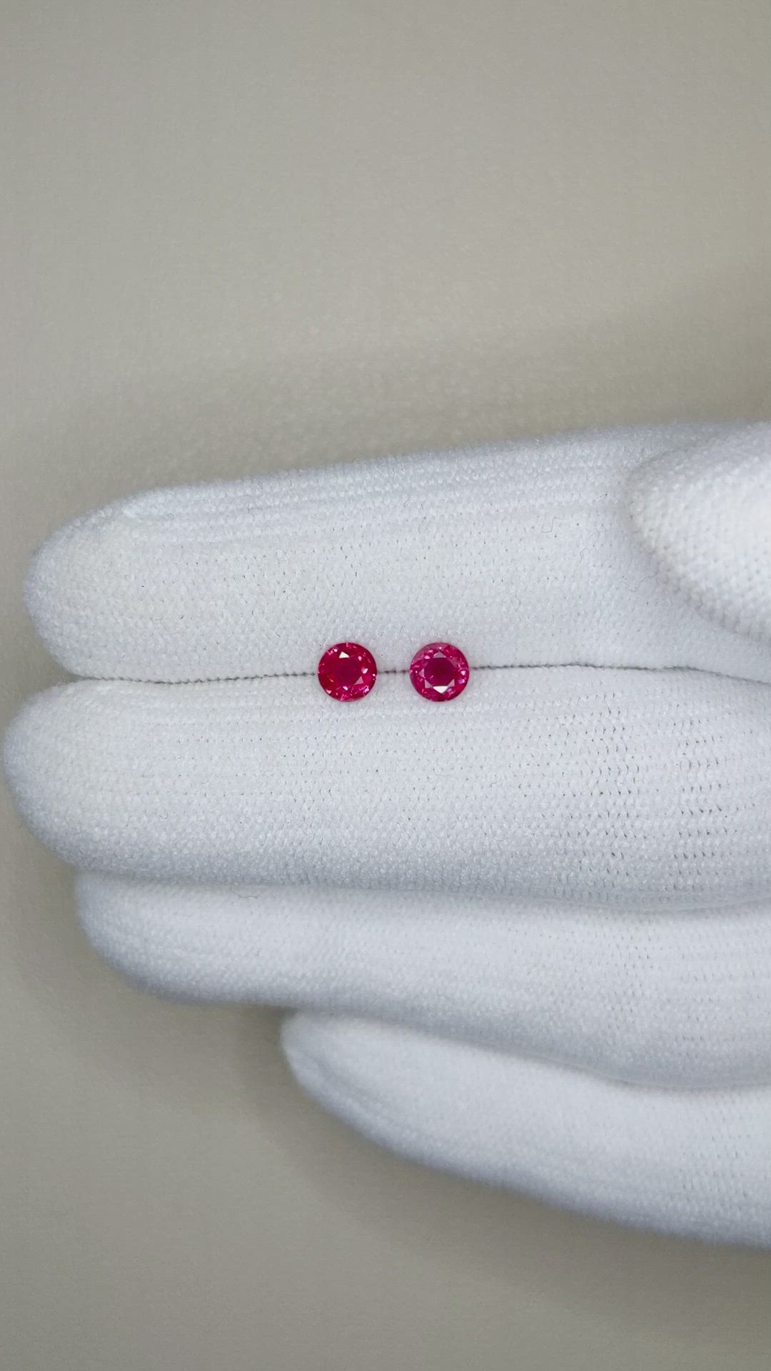 0.58 Ct.Tw.Total Carat Weight Ruby Pair from Mozambique Size Video