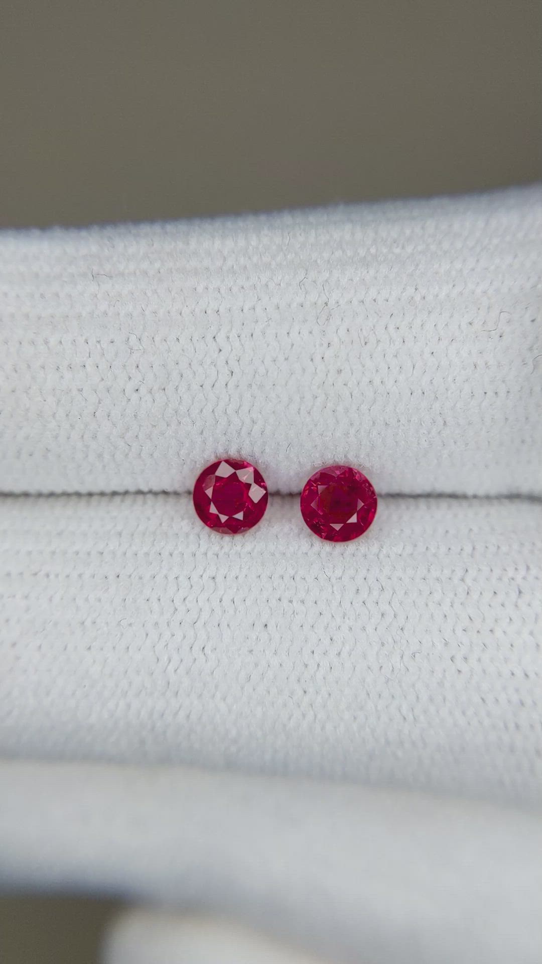 0.58 Ct.Tw.Total Carat Weight Ruby Pair from Mozambique Size Video