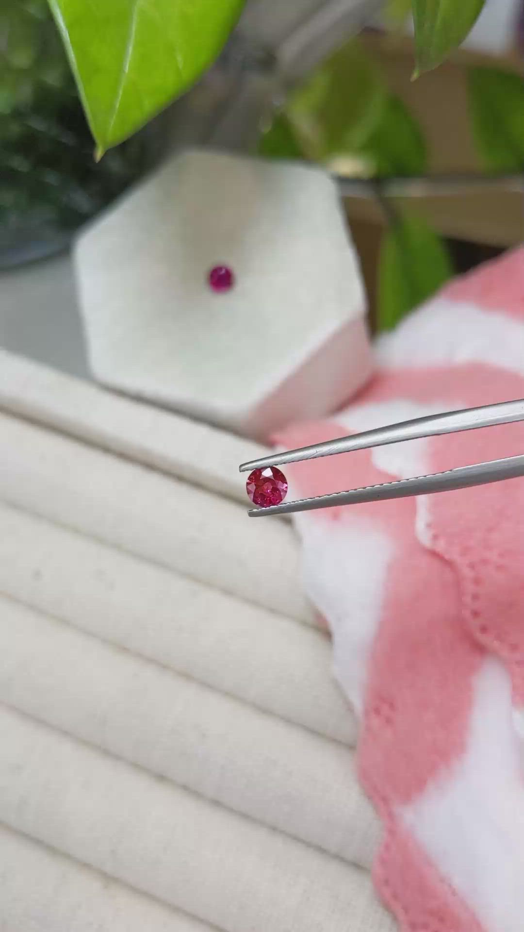 0.68 Ct.Tw.Total Carat Weight Ruby Pair from Mozambique Size Video