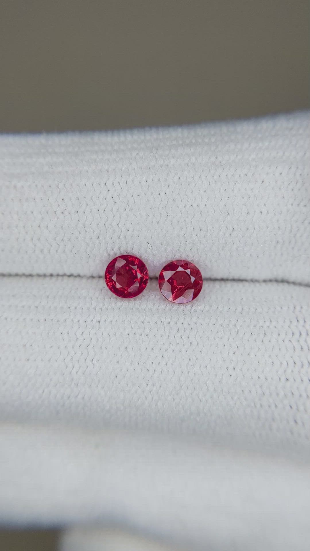 0.68 Ct.Tw.Total Carat Weight Ruby Pair from Mozambique Size Video