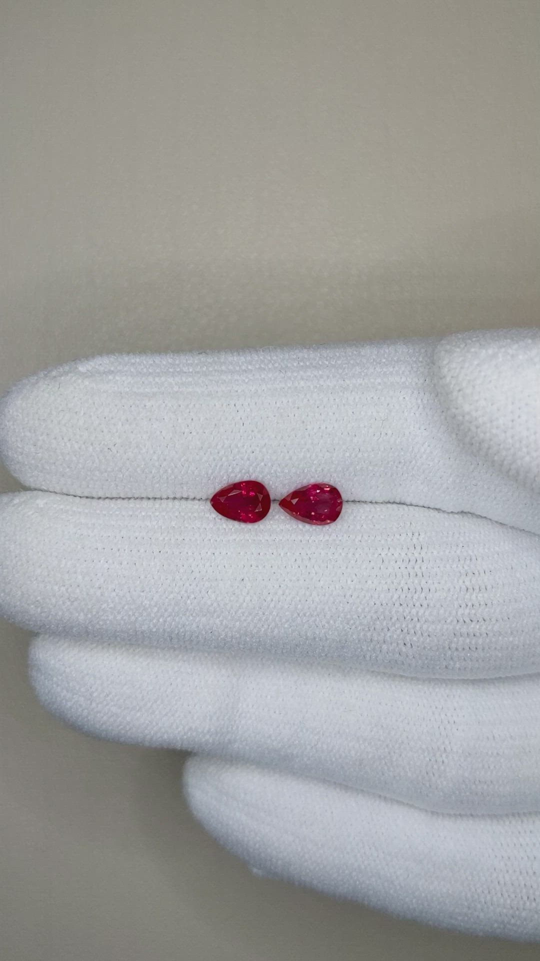0.95 Ct.Tw.Total Carat Weight Ruby Pair from Mozambique Size Video
