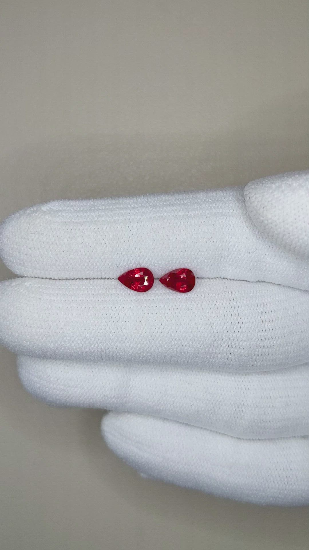 0.98 Ct.Tw.Total Carat Weight Ruby Pair from Mozambique Size Video