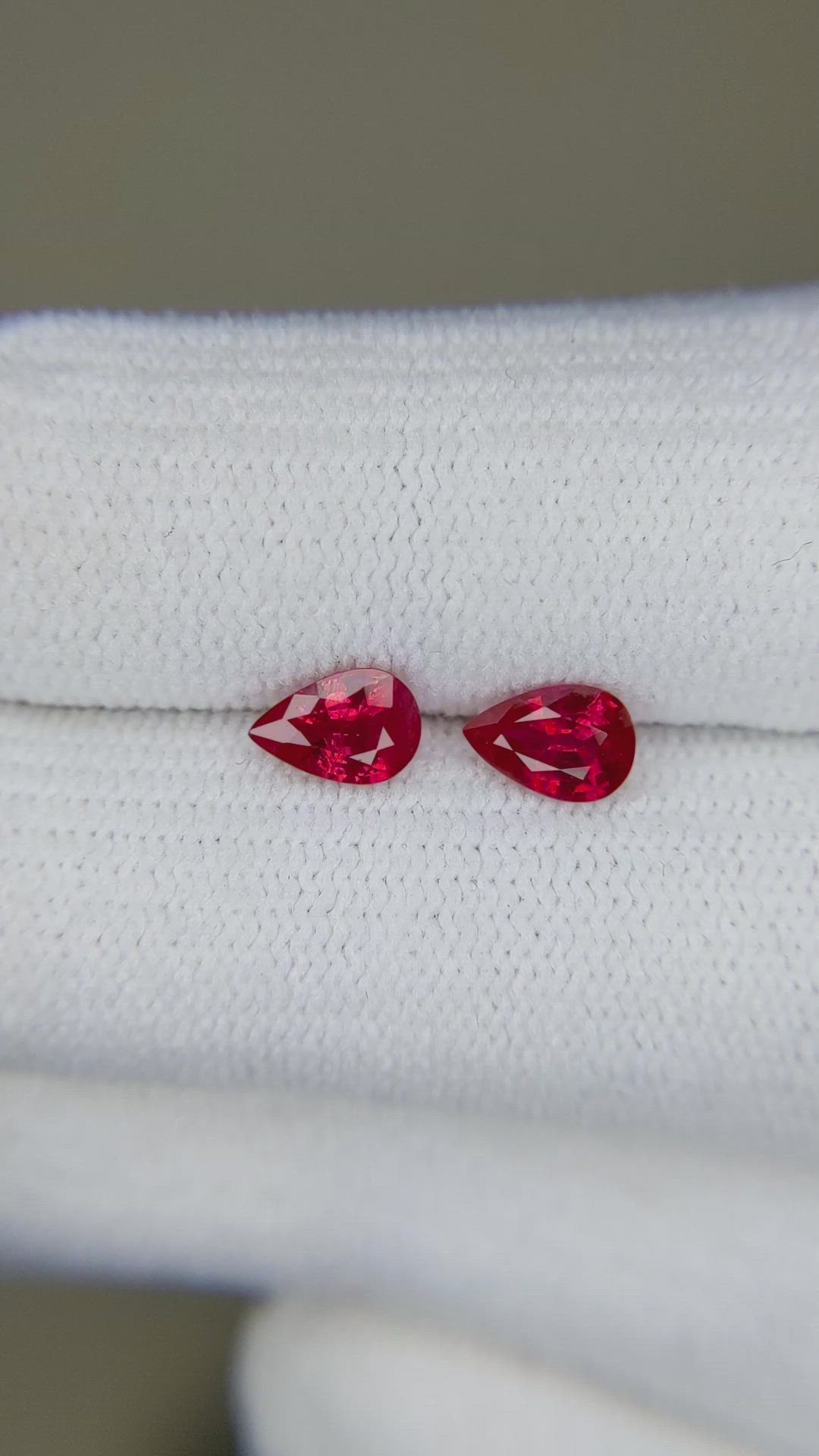 0.98 Ct.Tw.Total Carat Weight Ruby Pair from Mozambique Size Video
