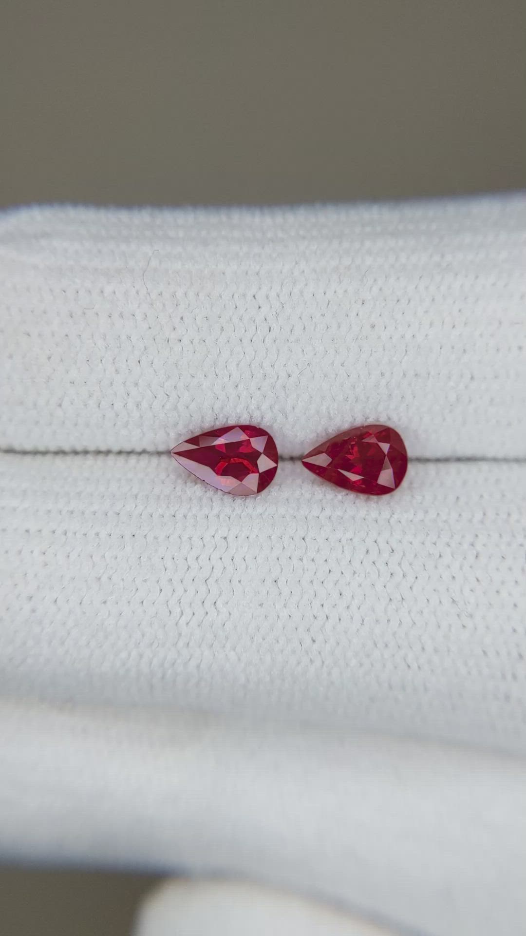 0.95 Ct.Tw.Total Carat Weight Ruby Pair from Mozambique Size Video