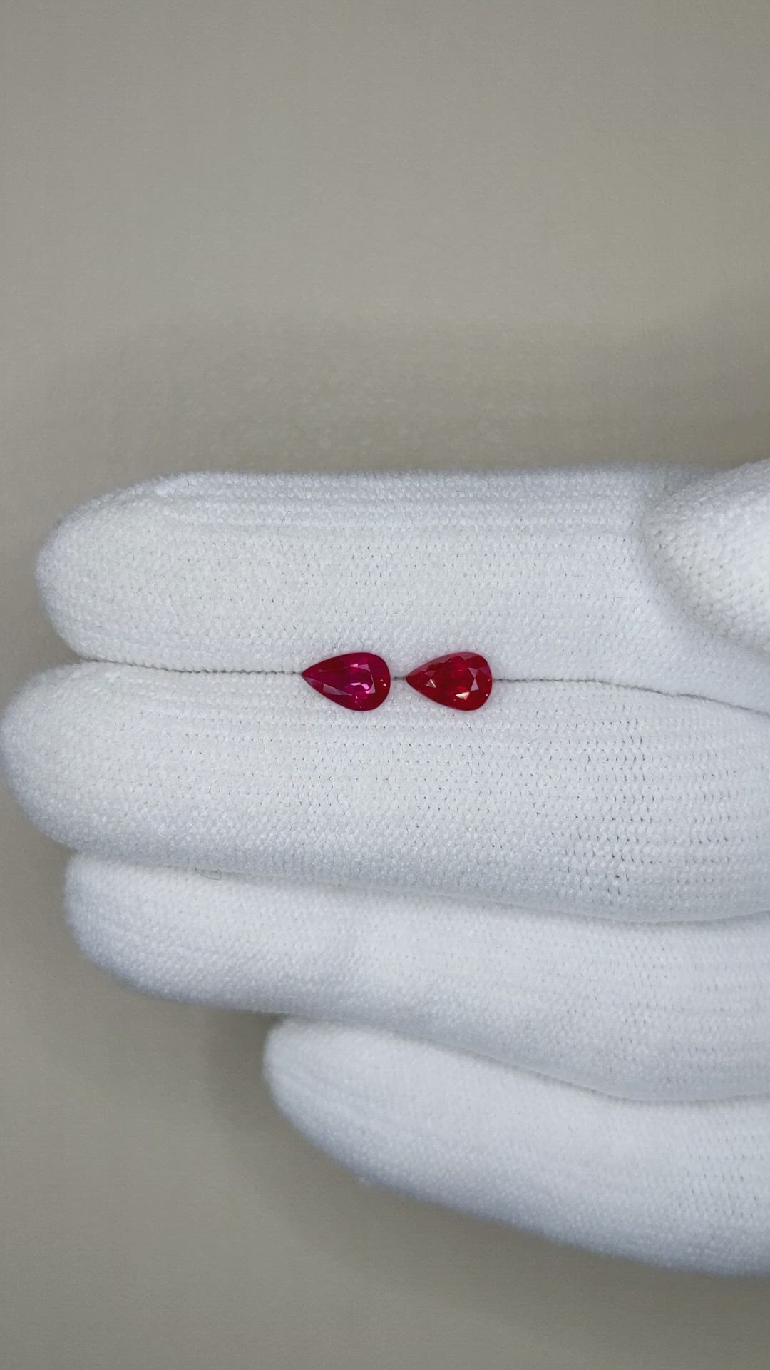 0.95 Ct.Tw.Total Carat Weight Ruby Pair from Mozambique Size Video
