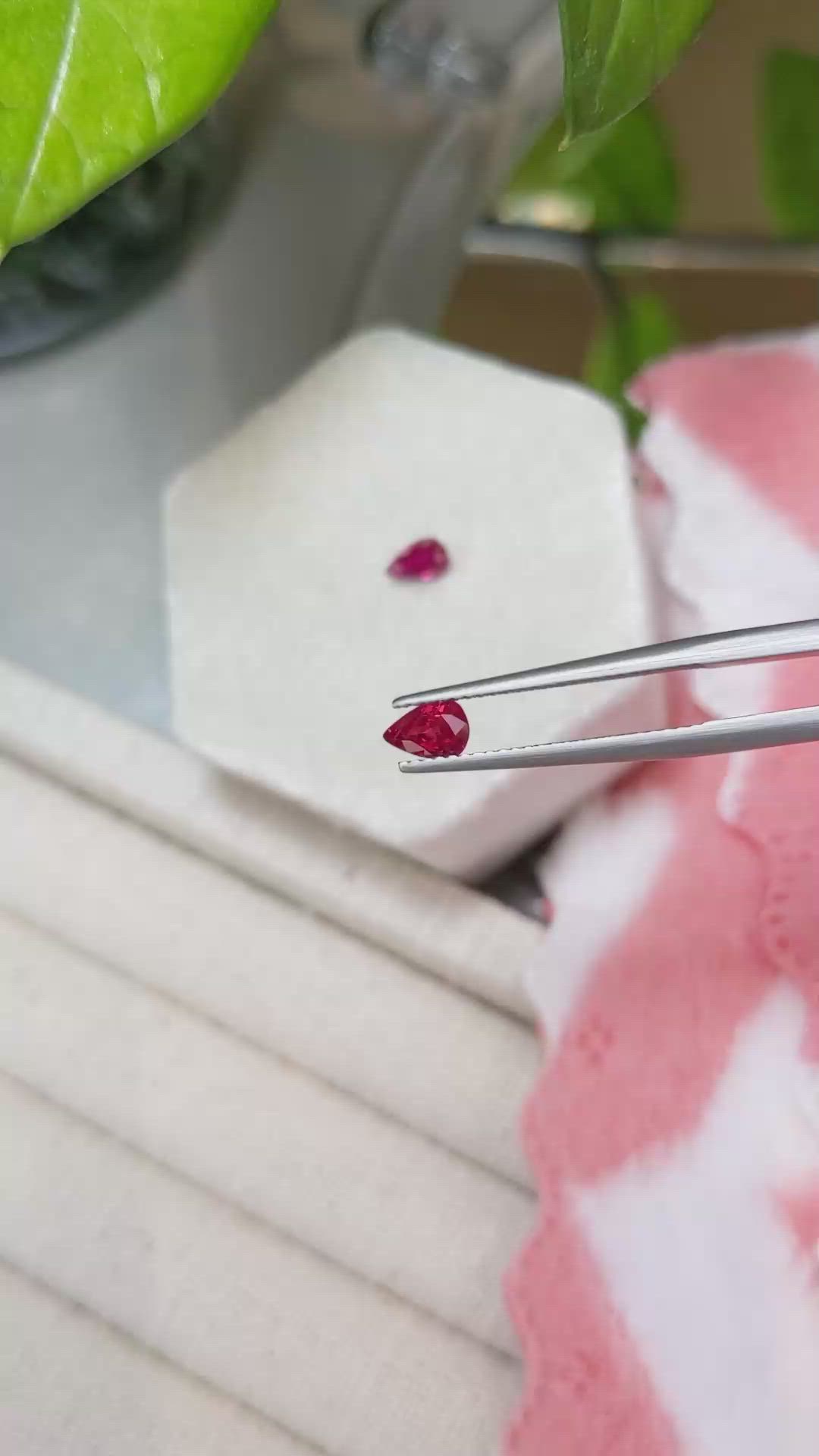 0.95 Ct.Tw.Total Carat Weight Ruby Pair from Mozambique Size Video