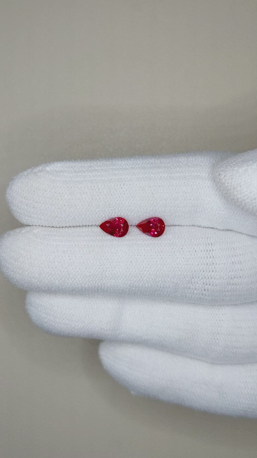 0.98 Ct.Tw.Total Carat Weight Ruby Pair from Mozambique Size Video