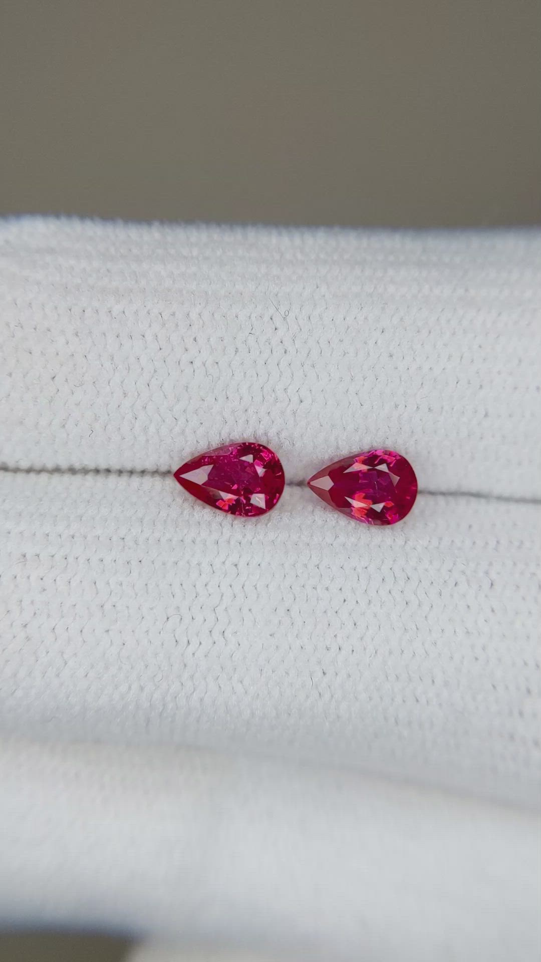 0.98 Ct.Tw.Total Carat Weight Ruby Pair from Mozambique Size Video
