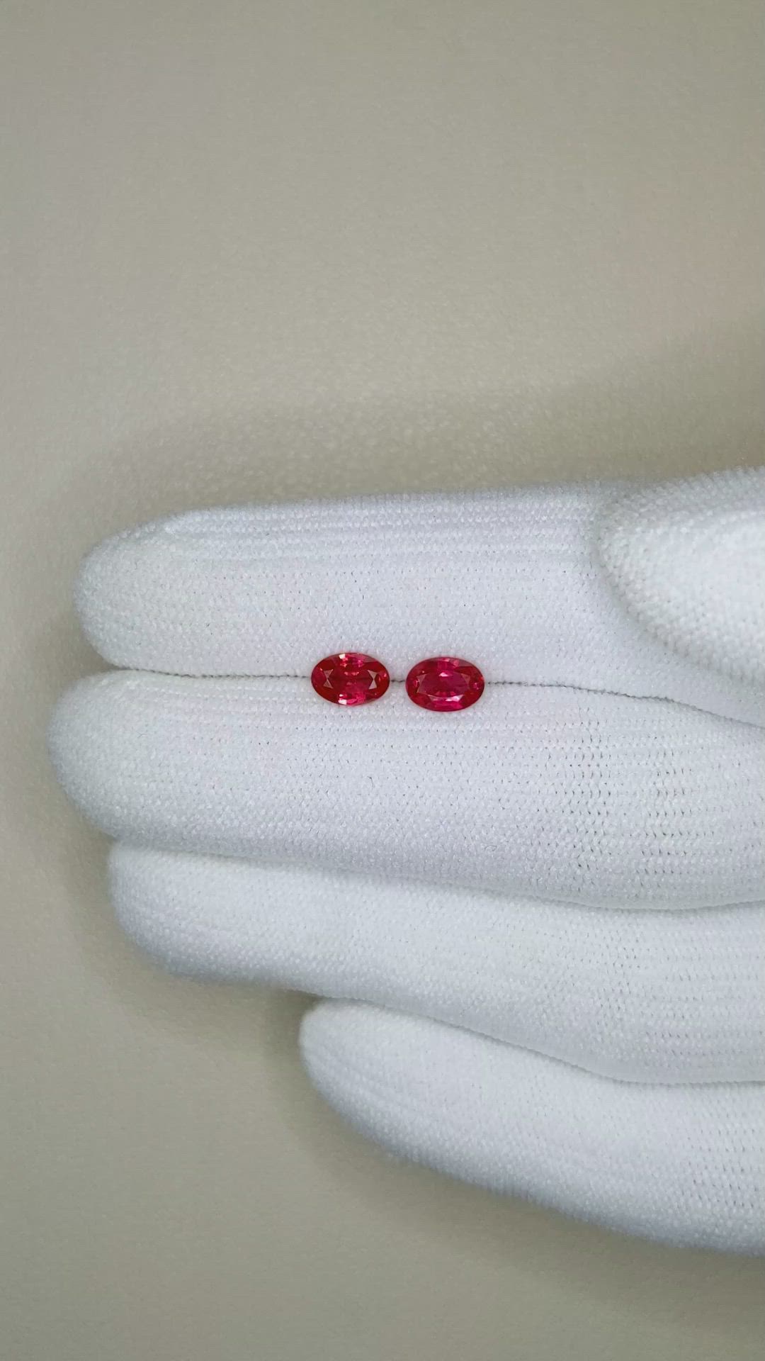 1.03 Ct.Tw.Total Carat Weight Ruby Pair from Mozambique Size Video