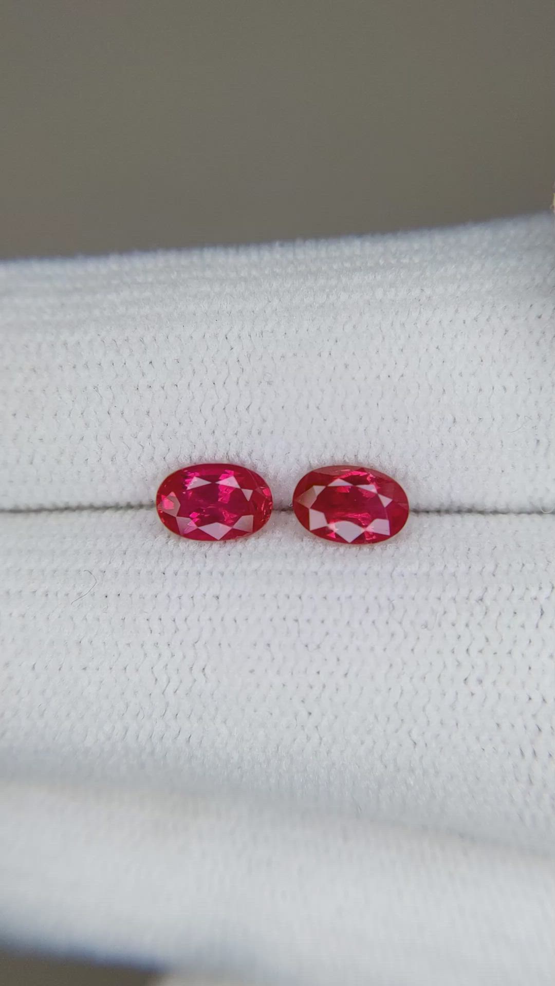 1.11 Ct.Tw.Total Carat Weight Ruby Pair from Mozambique Size Video