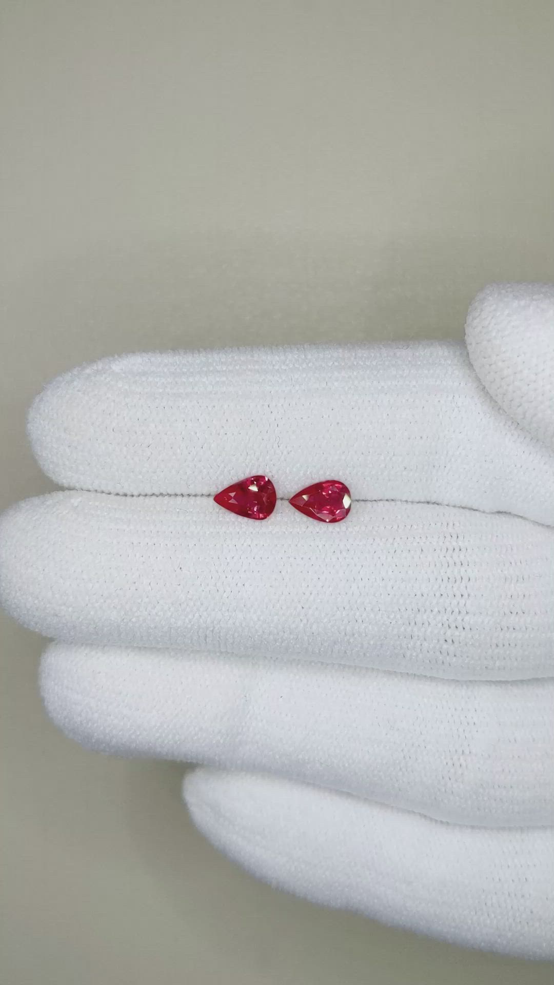 0.78 Ct.Tw.Total Carat Weight Ruby Pair from Burma (Myanmar) Size Video