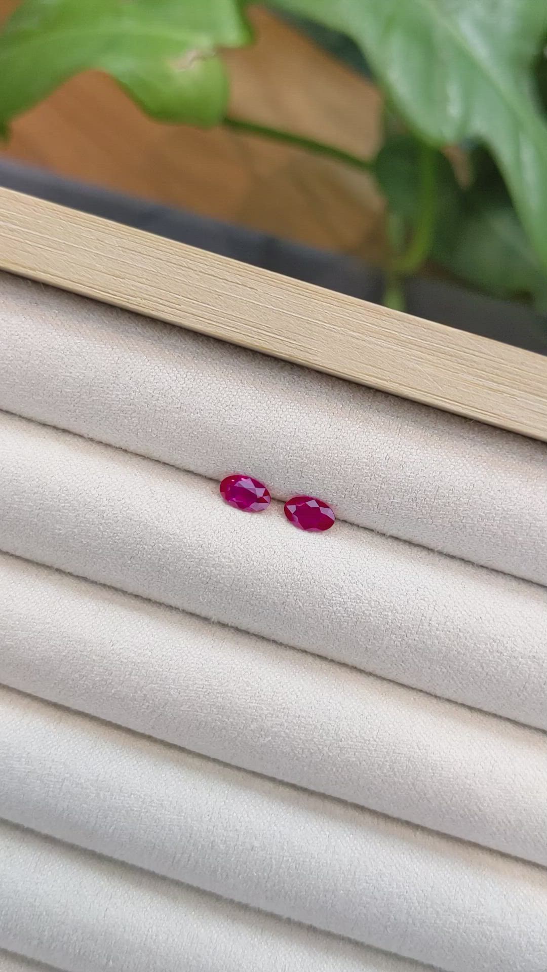 0.86 Ct.Tw.Total Carat Weight Ruby Pair from Burma (Myanmar) Size Video
