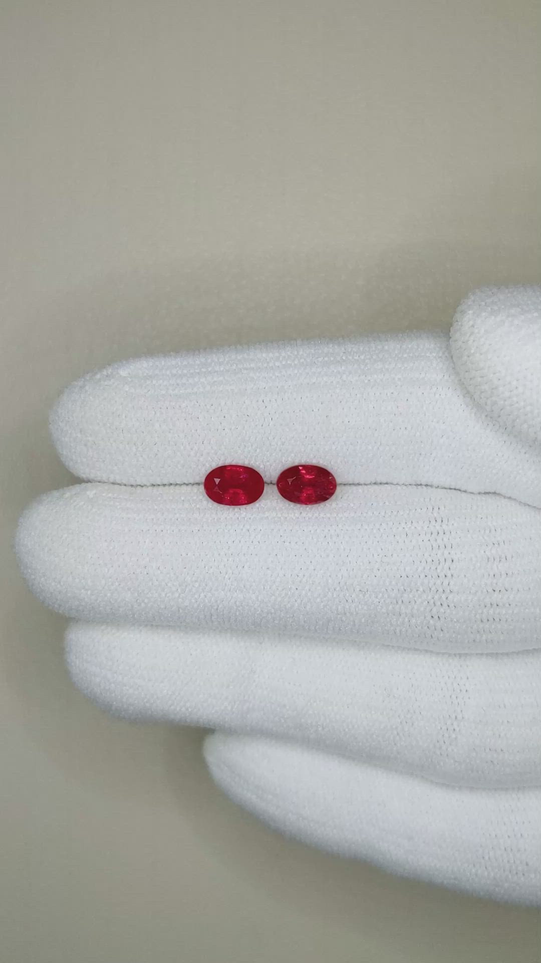 1.26 Ct.Tw.Total Carat Weight Ruby Pair from Burma (Myanmar) Size Video