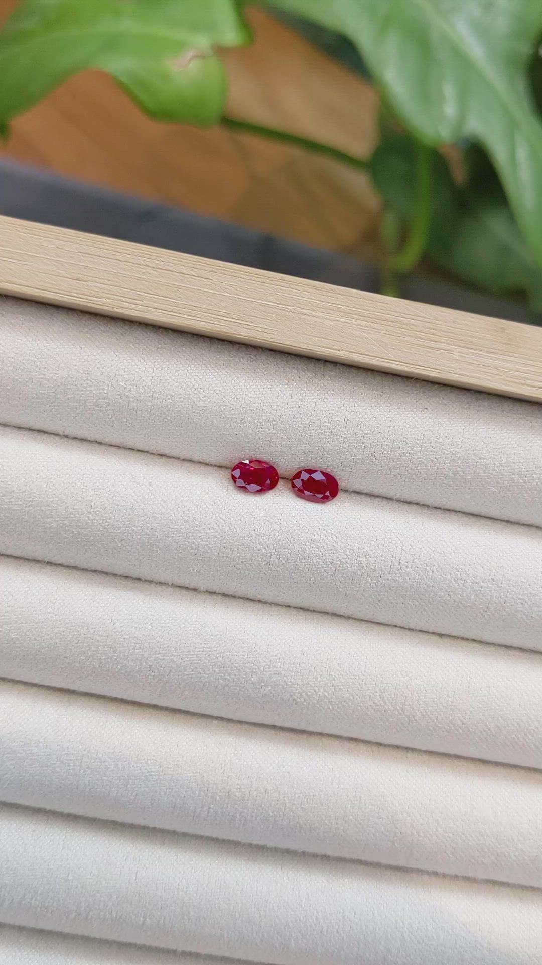 1.26 Ct.Tw.Total Carat Weight Ruby Pair from Burma (Myanmar) Size Video