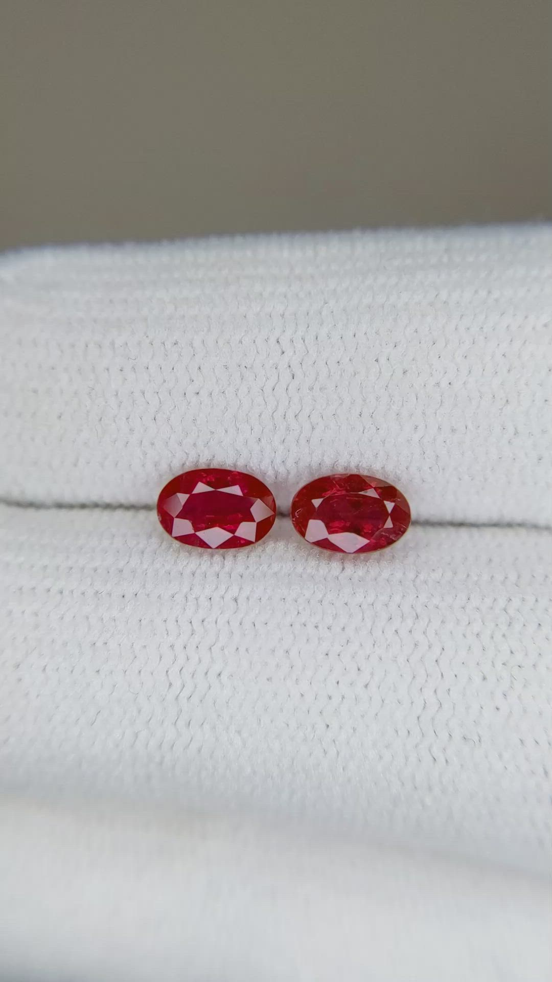 1.26 Ct.Tw.Total Carat Weight Ruby Pair from Burma (Myanmar) Size Video