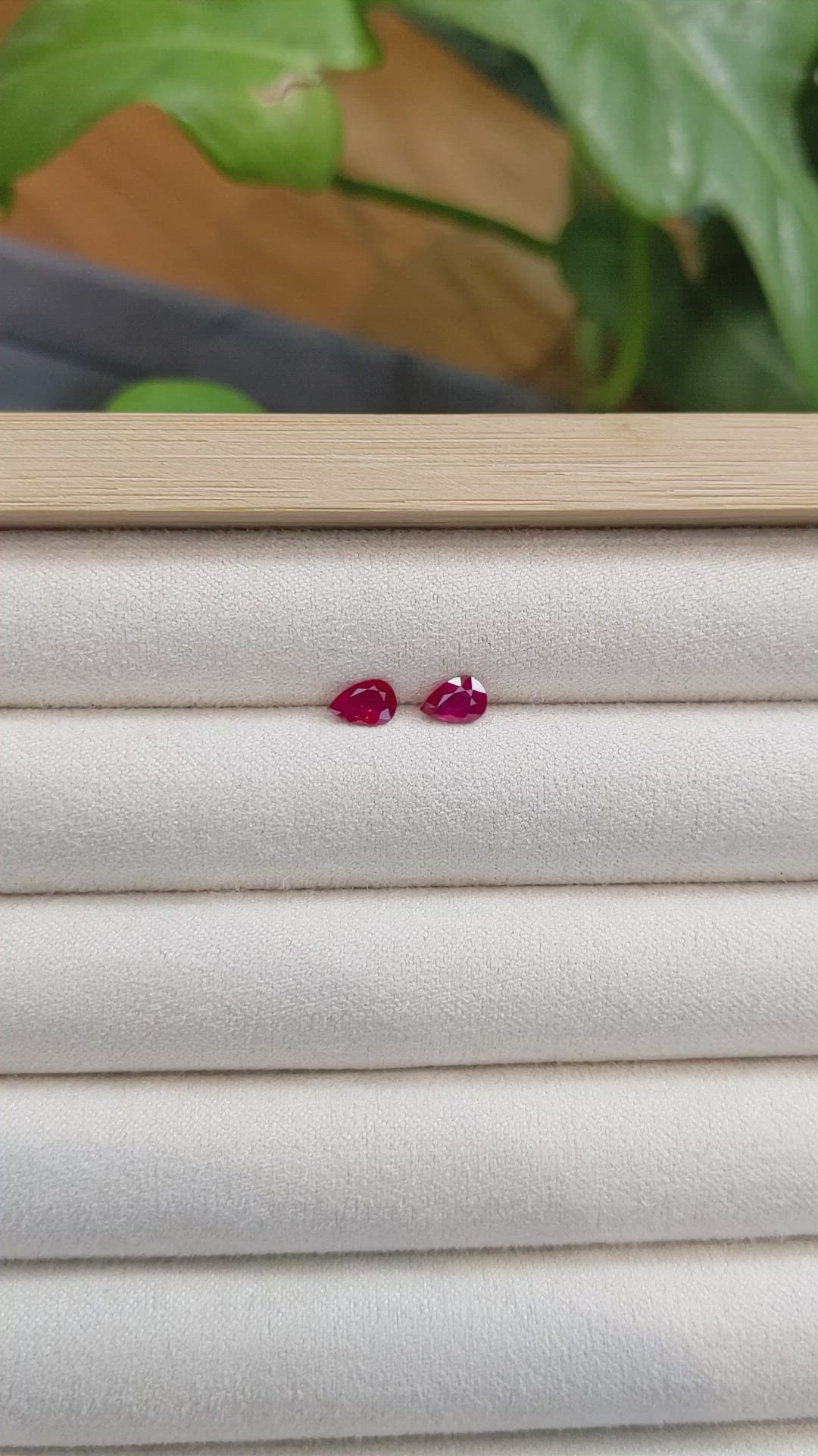 0.91 Ct.Tw.Total Carat Weight Ruby Pair from Burma (Myanmar) Size Video