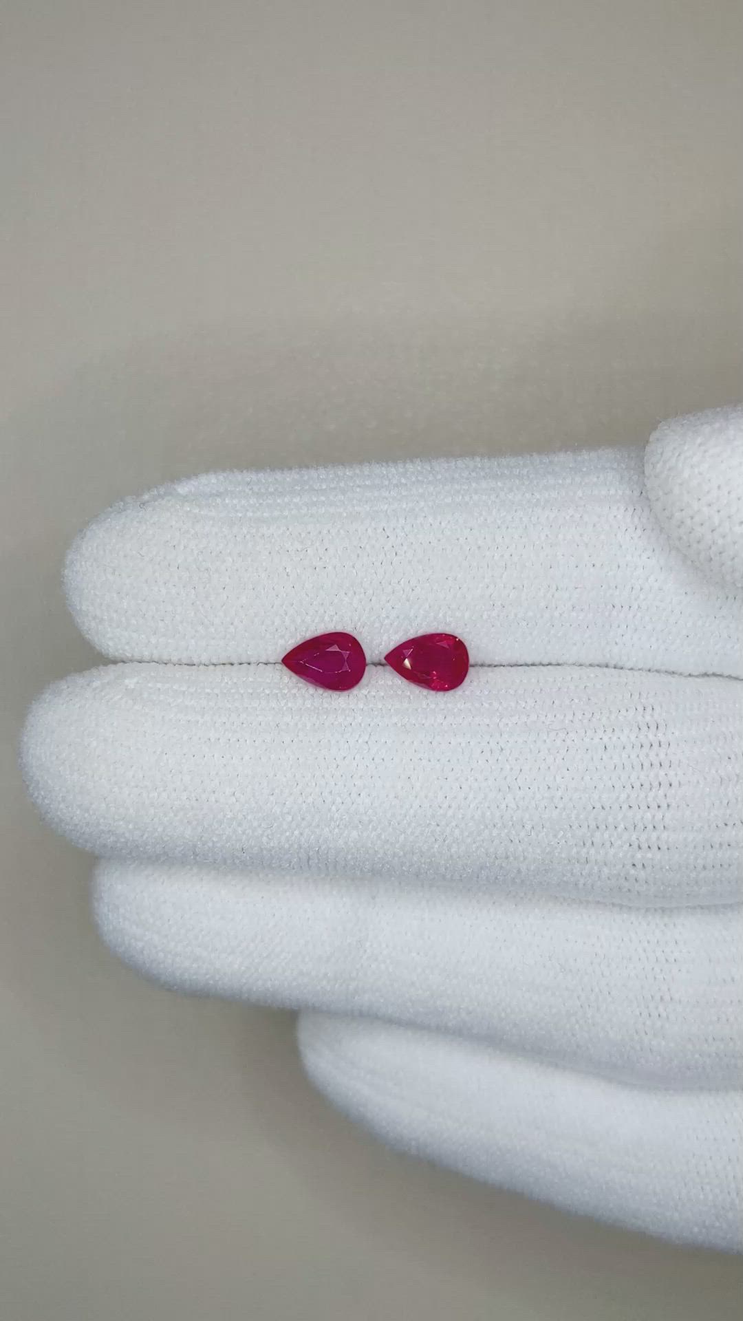 0.91 Ct.Tw.Total Carat Weight Ruby Pair from Burma (Myanmar) Size Video