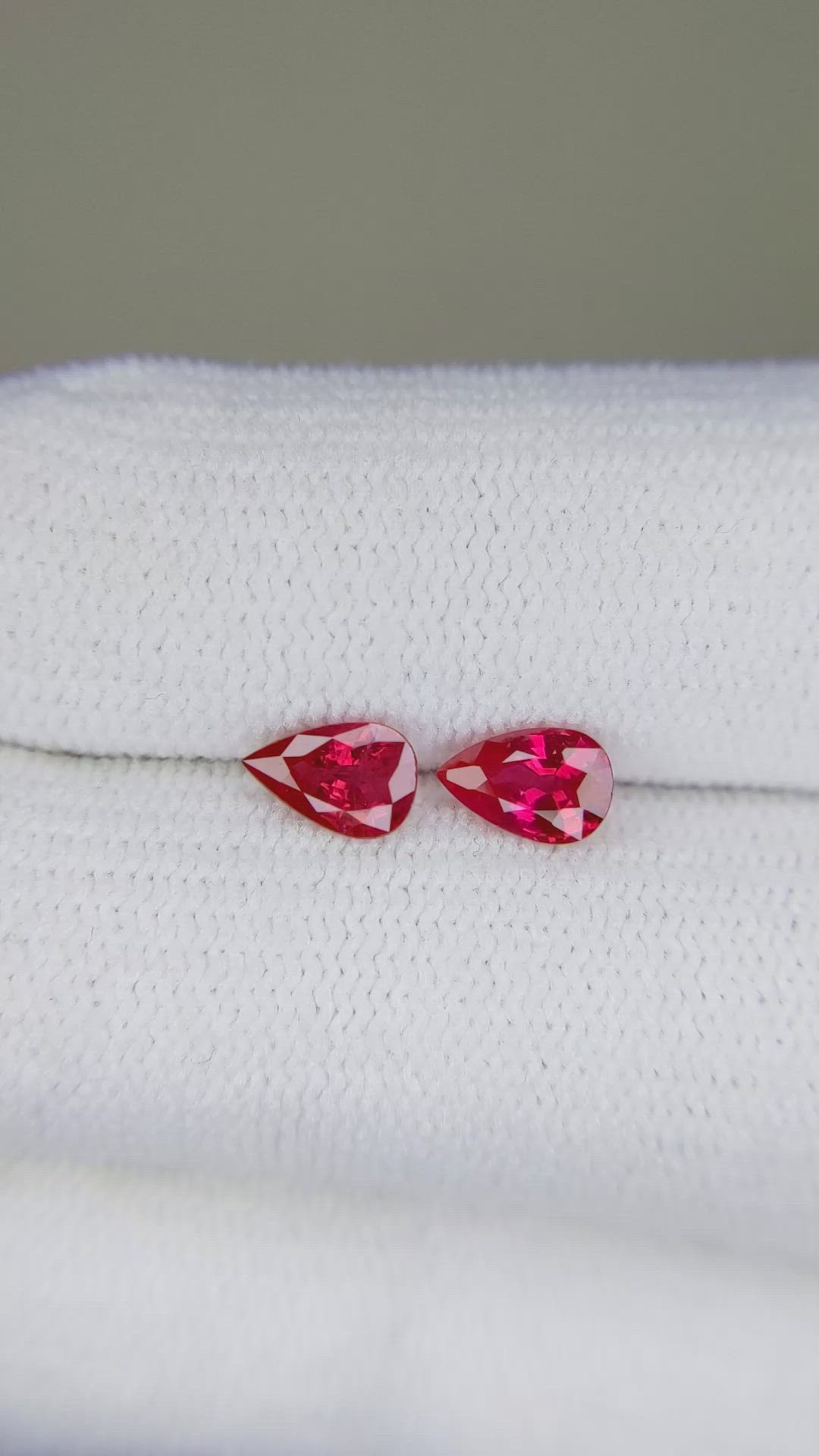 0.98 Ct.Tw.Total Carat Weight Ruby Pair from Burma (Myanmar) Size Video