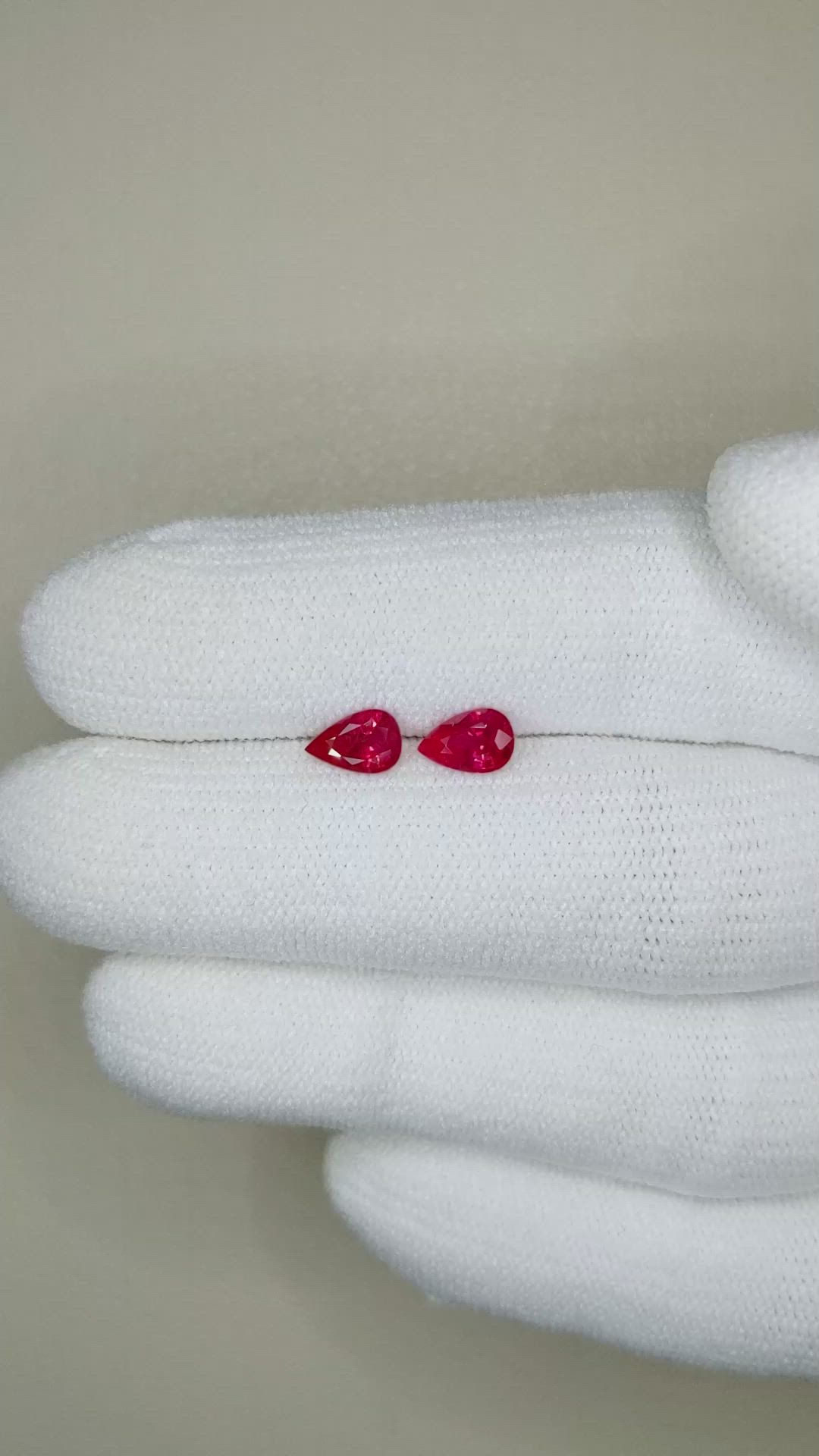 0.98 Ct.Tw.Total Carat Weight Ruby Pair from Burma (Myanmar) Size Video
