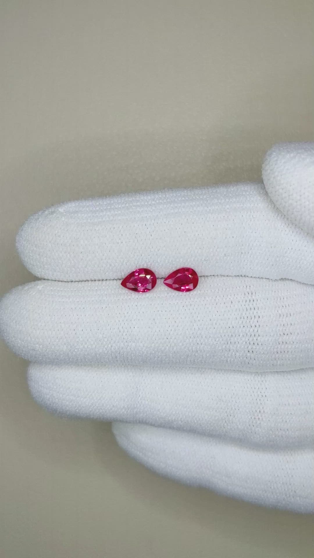 0.89 Ct.Tw.Total Carat Weight Ruby Pair from Burma (Myanmar) Size Video