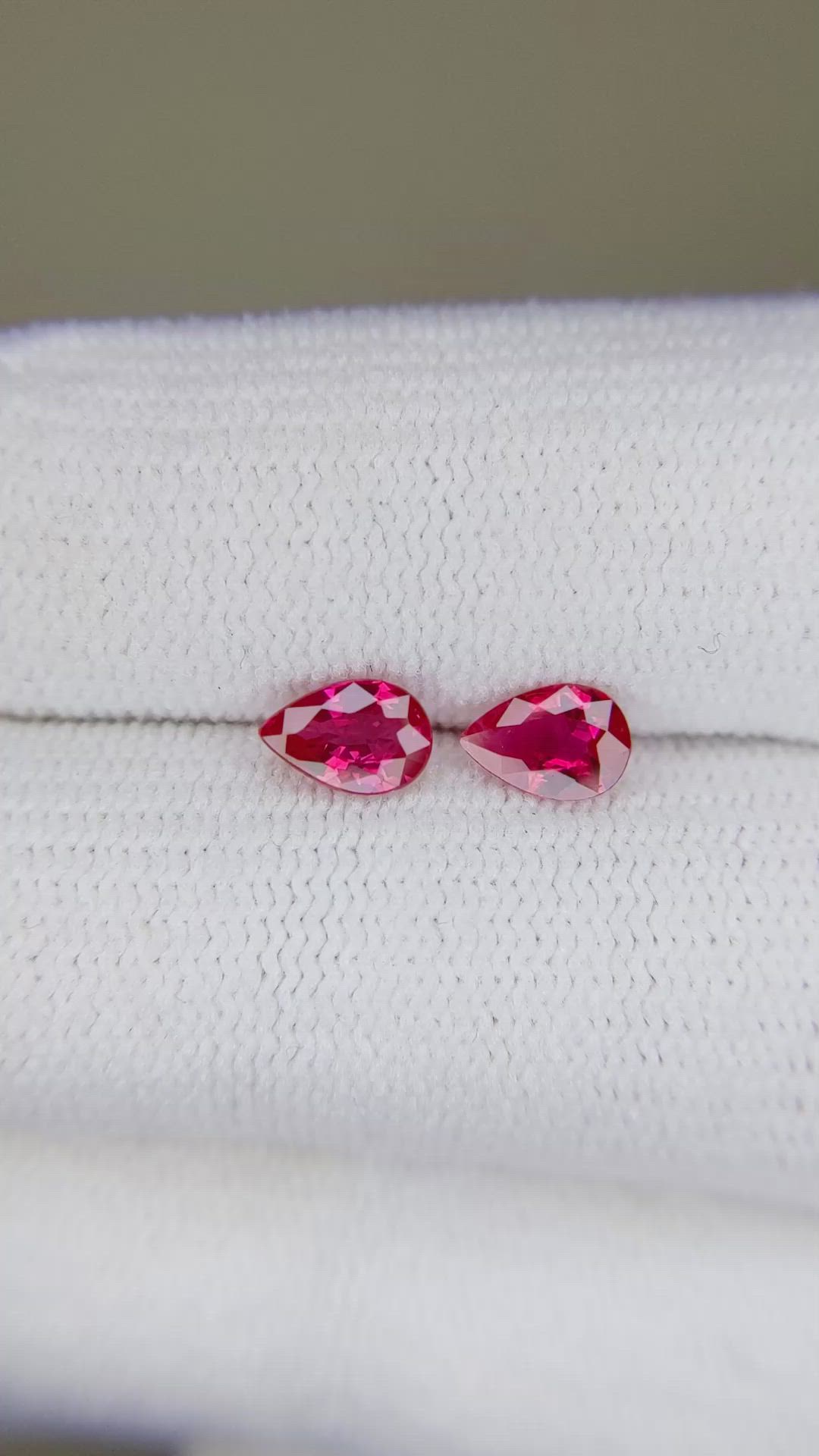 0.89 Ct.Tw.Total Carat Weight Ruby Pair from Burma (Myanmar) Size Video