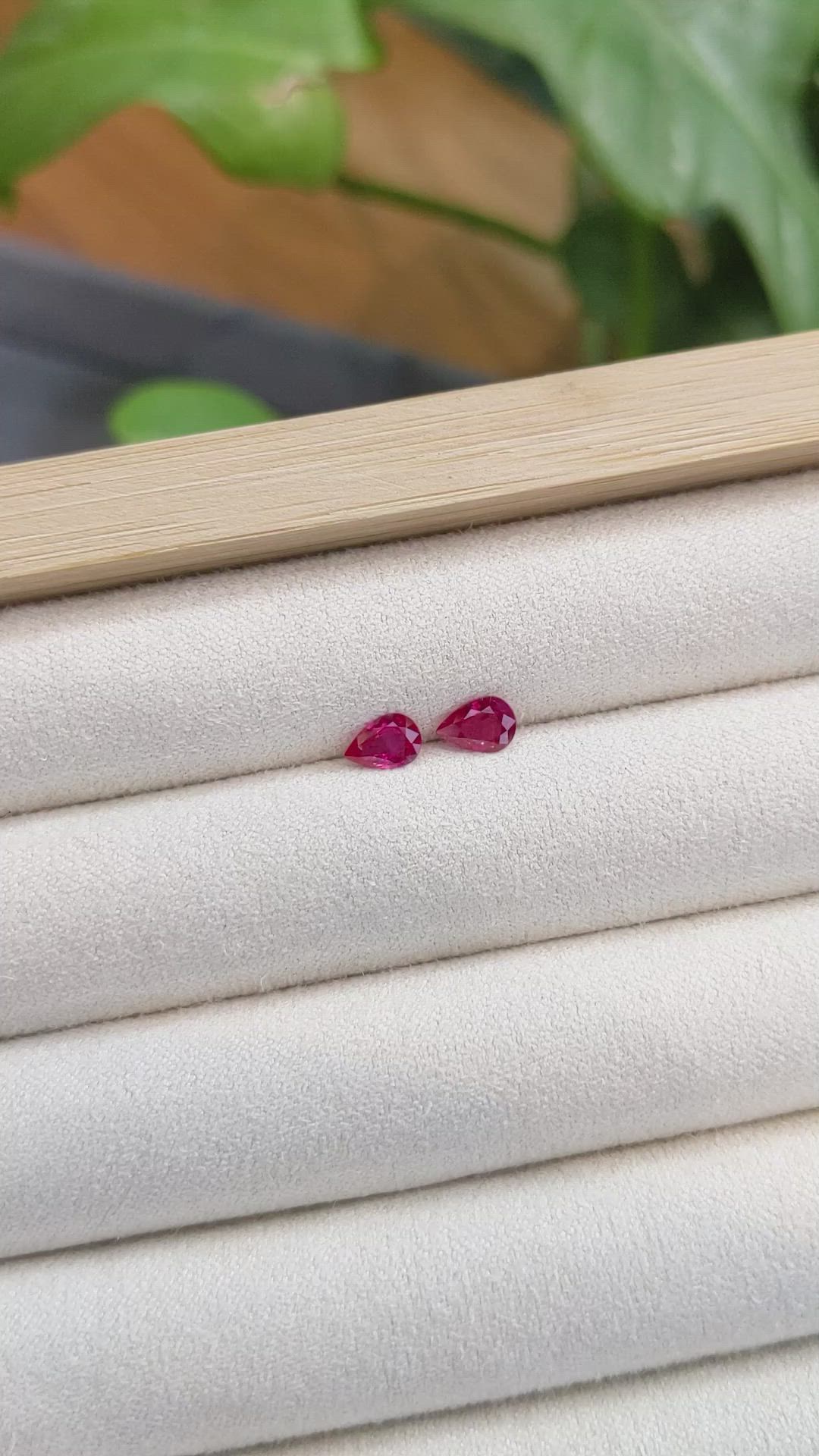 0.81 Ct.Tw.Total Carat Weight Ruby Pair from Burma (Myanmar) Size Video