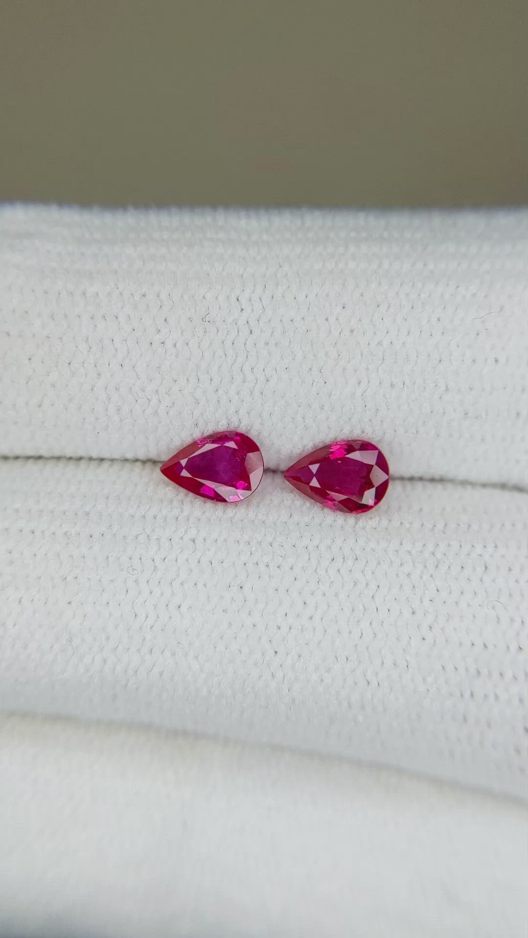 0.81 Ct.Tw.Total Carat Weight Ruby Pair from Burma (Myanmar) Size Video
