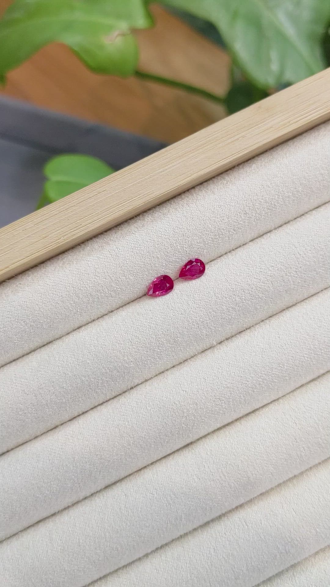 0.96 Ct.Tw.Total Carat Weight Ruby Pair from Burma (Myanmar) Size Video