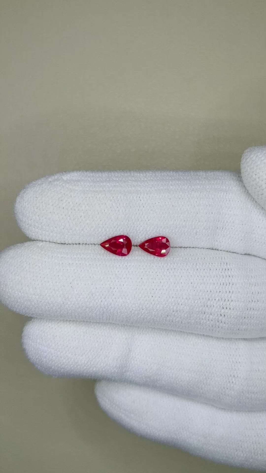 0.79 Ct.Tw.Total Carat Weight Ruby Pair from Burma (Myanmar) Size Video