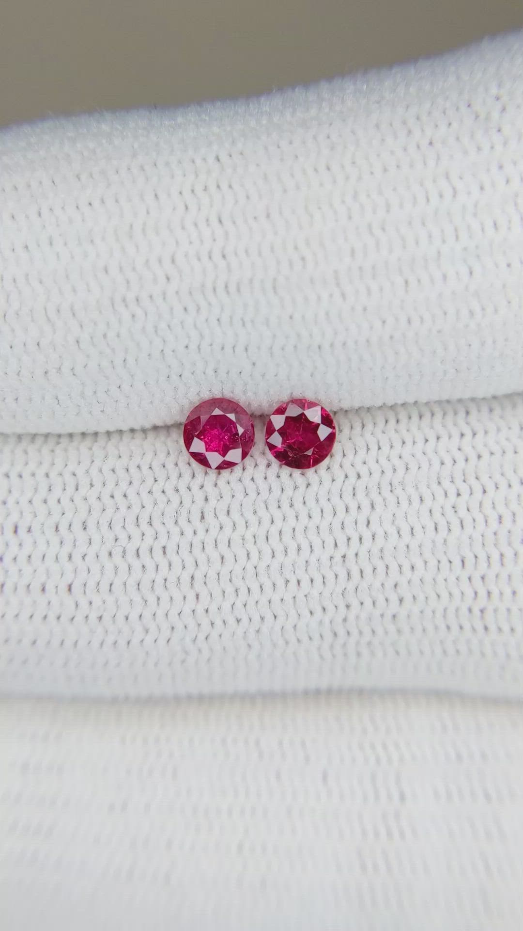 0.48 Ct.Tw.Total Carat Weight Ruby Pair from Mozambique Size Video
