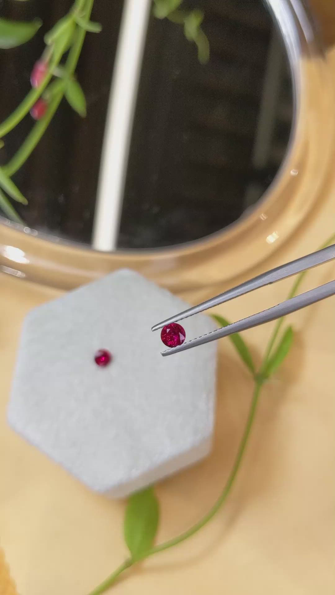 0.48 Ct.Tw.Total Carat Weight Ruby Pair from Mozambique Size Video