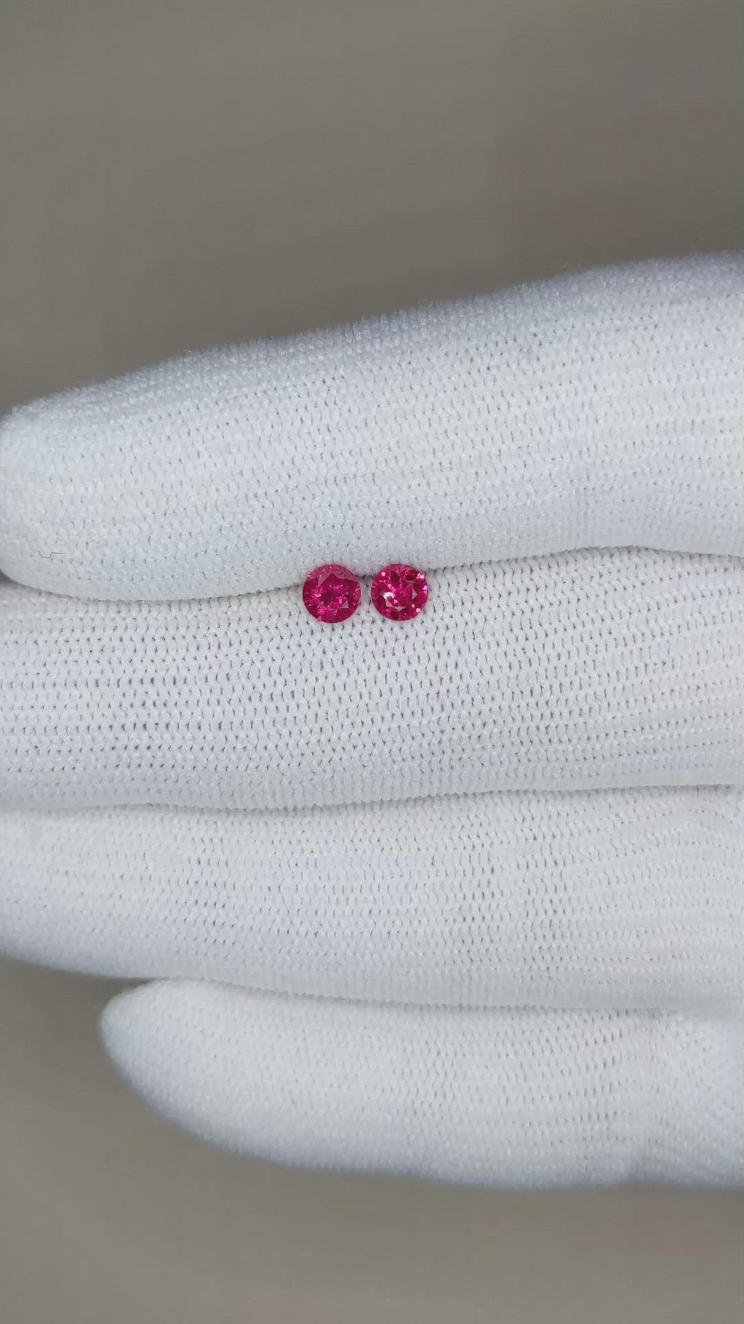 0.48 Ct.Tw.Total Carat Weight Ruby Pair from Mozambique Size Video