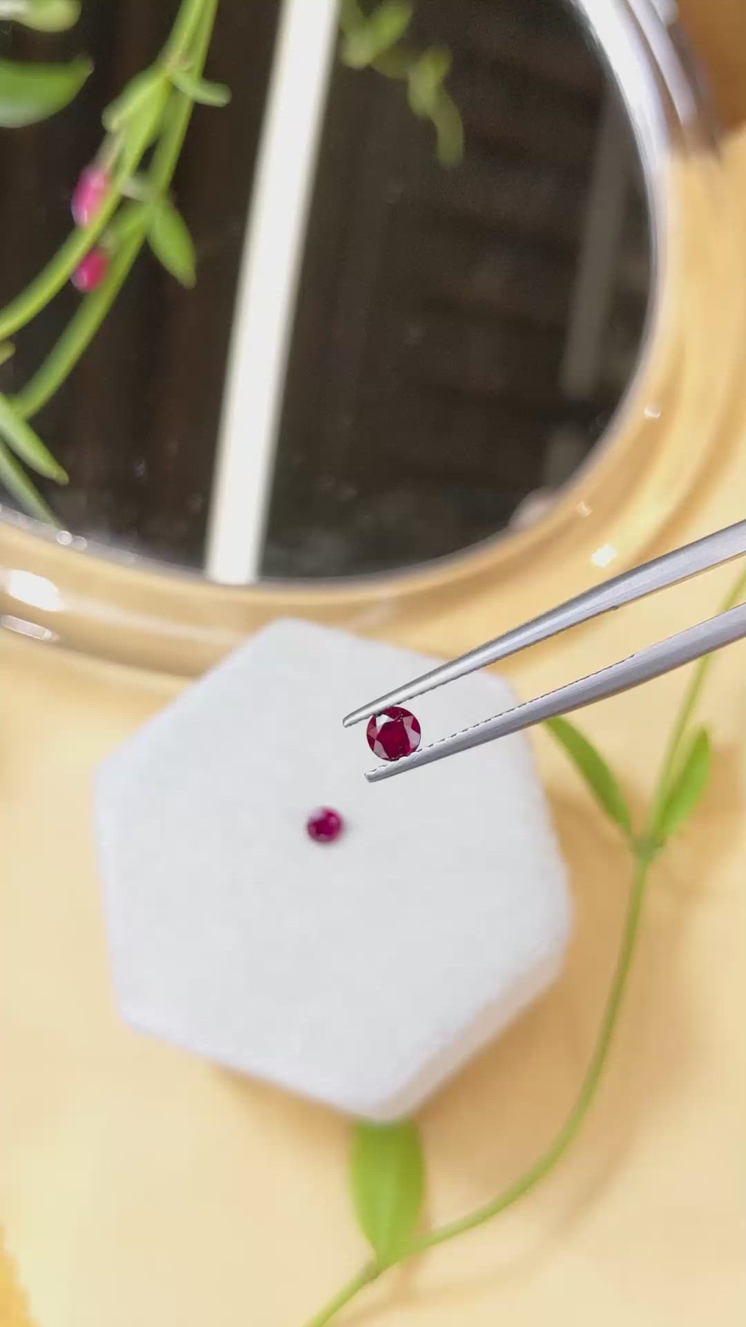0.51 Ct.Tw.Total Carat Weight Ruby Pair from Mozambique Size Video