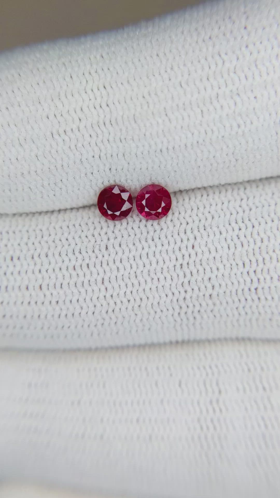 0.51 Ct.Tw.Total Carat Weight Ruby Pair from Mozambique Size Video