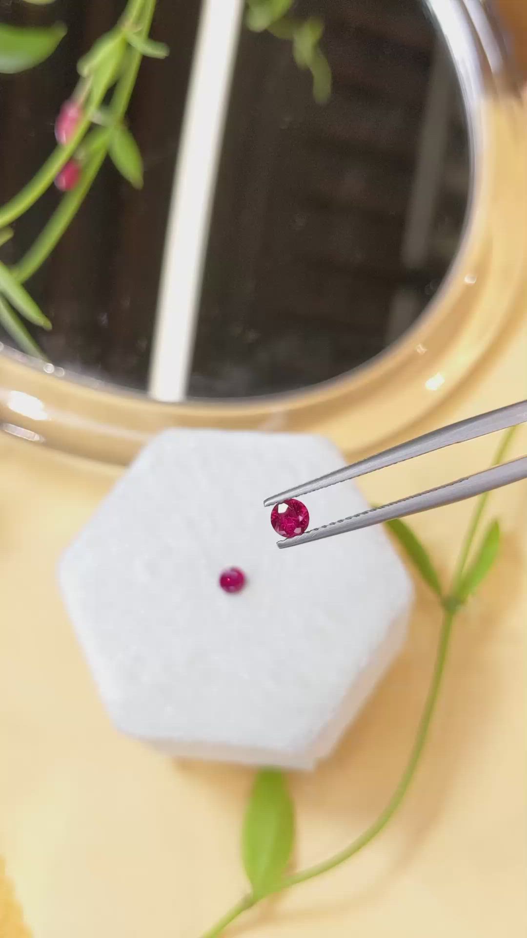 0.52 Ct.Tw.Total Carat Weight Ruby Pair from Mozambique Size Video