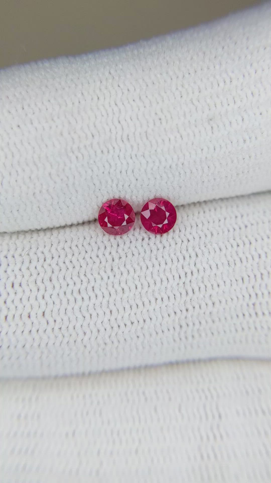 0.52 Ct.Tw.Total Carat Weight Ruby Pair from Mozambique Size Video