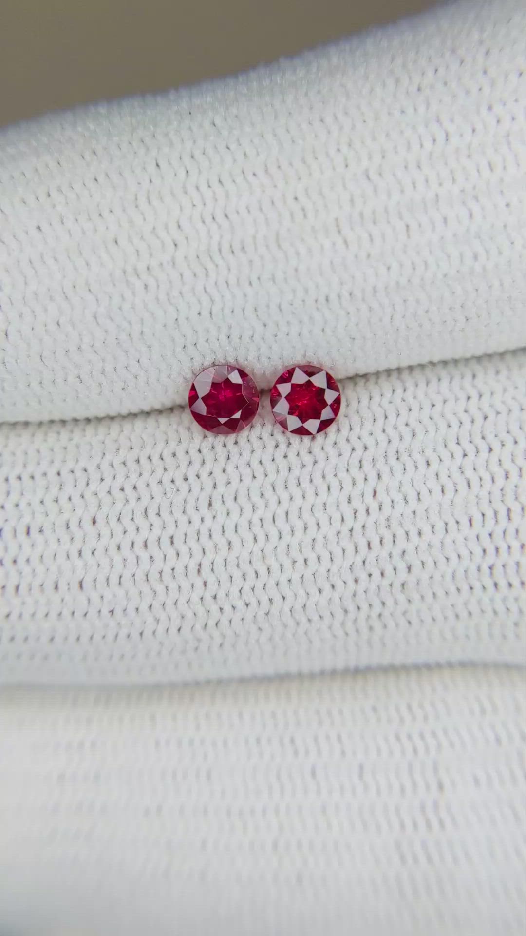 0.50 Ct.Tw.Total Carat Weight Ruby Pair from Mozambique Size Video