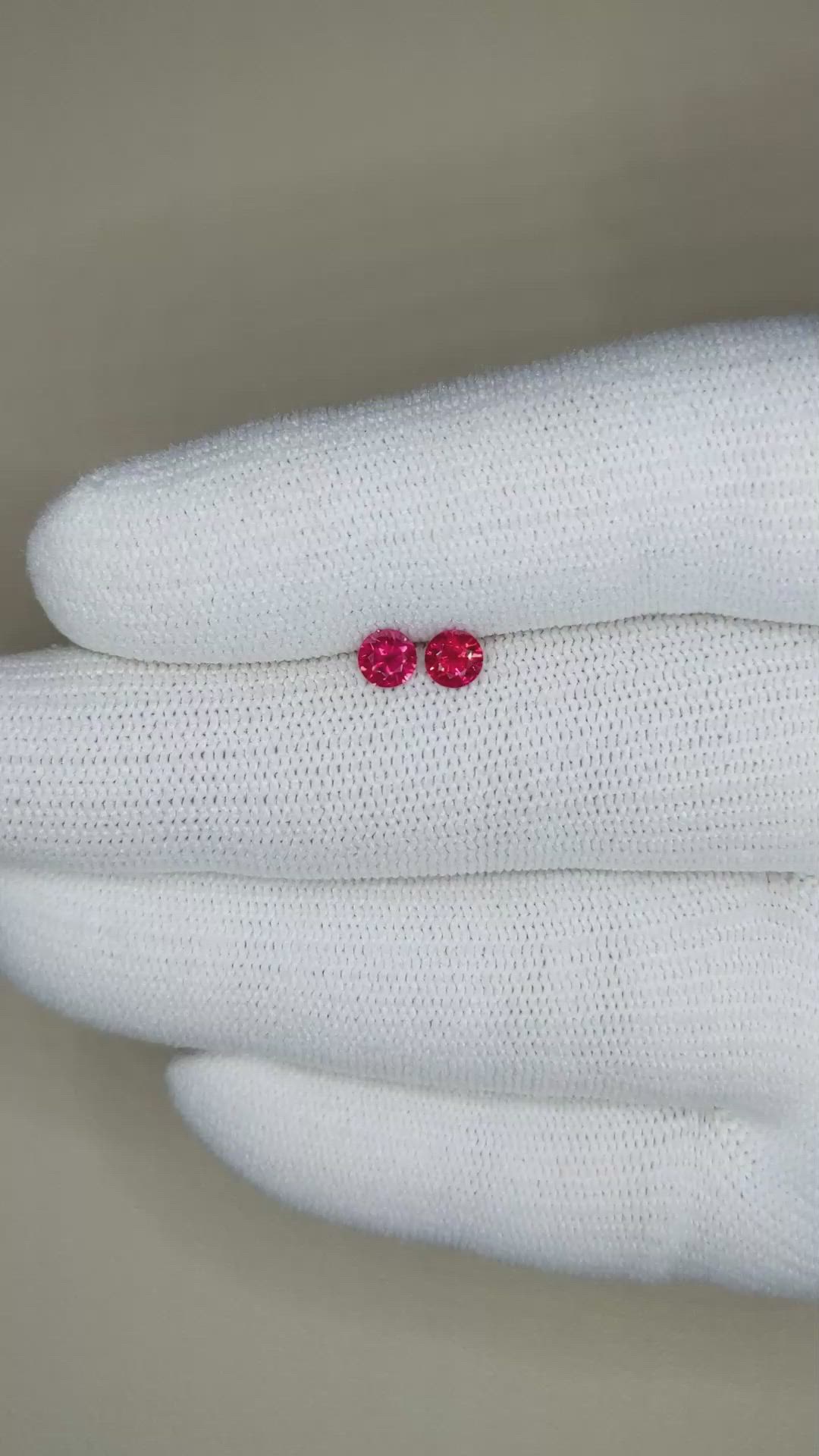 0.50 Ct.Tw.Total Carat Weight Ruby Pair from Mozambique Size Video