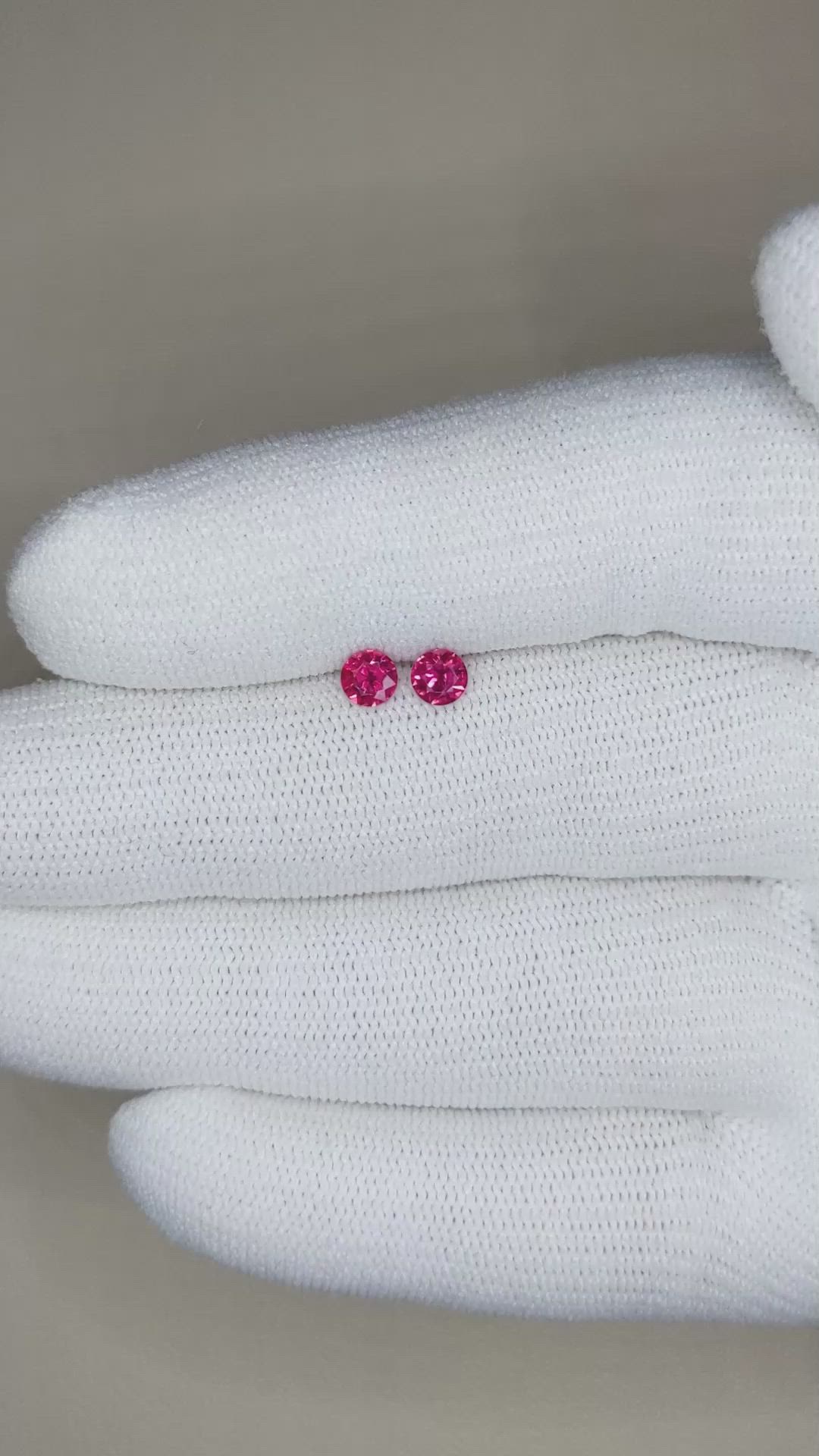 0.50 Ct.Tw.Total Carat Weight Ruby Pair from Mozambique Size Video