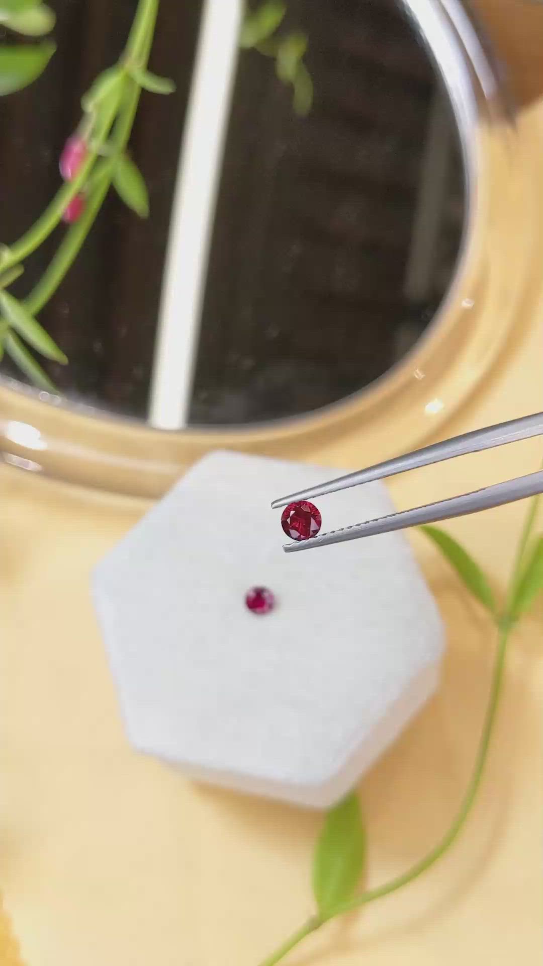 0.52 Ct.Tw.Total Carat Weight Ruby Pair from Mozambique Size Video