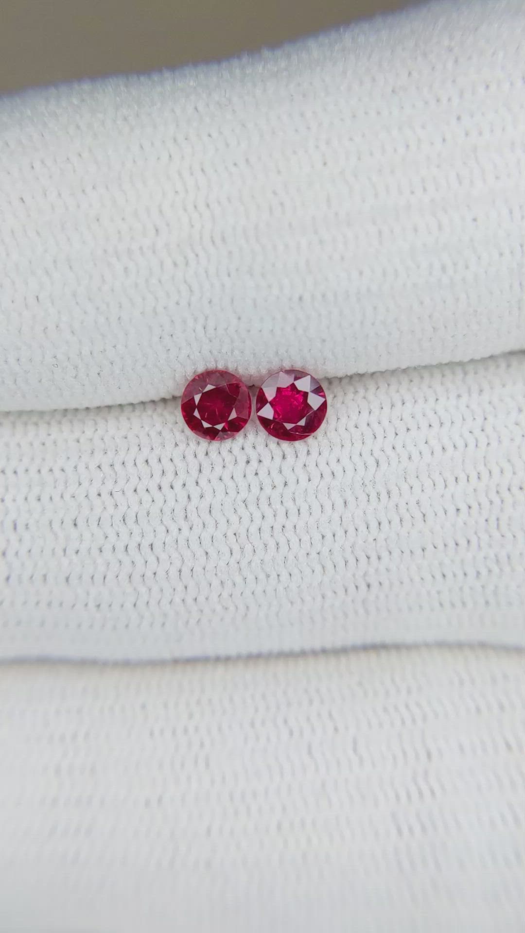 0.52 Ct.Tw.Total Carat Weight Ruby Pair from Mozambique Size Video