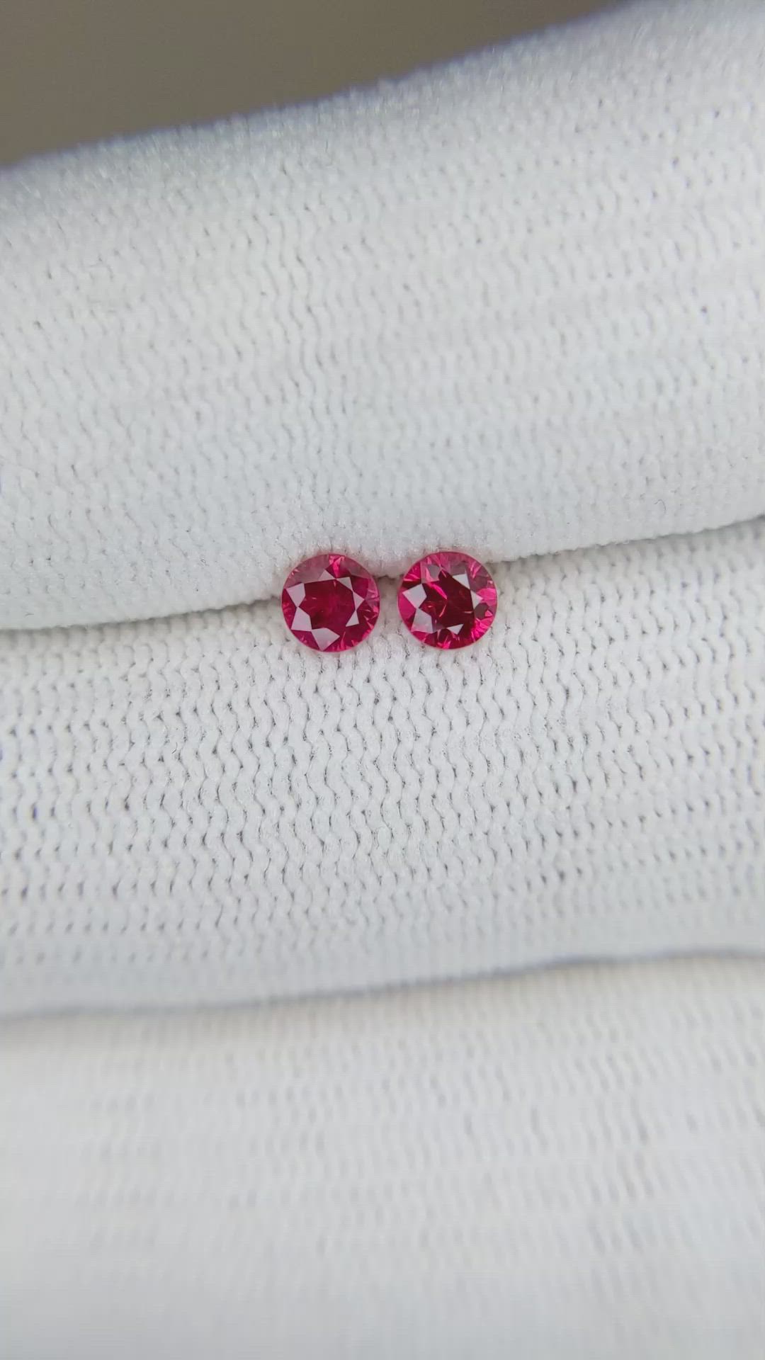 0.48 Ct.Tw.Total Carat Weight Ruby Pair from Mozambique Size Video